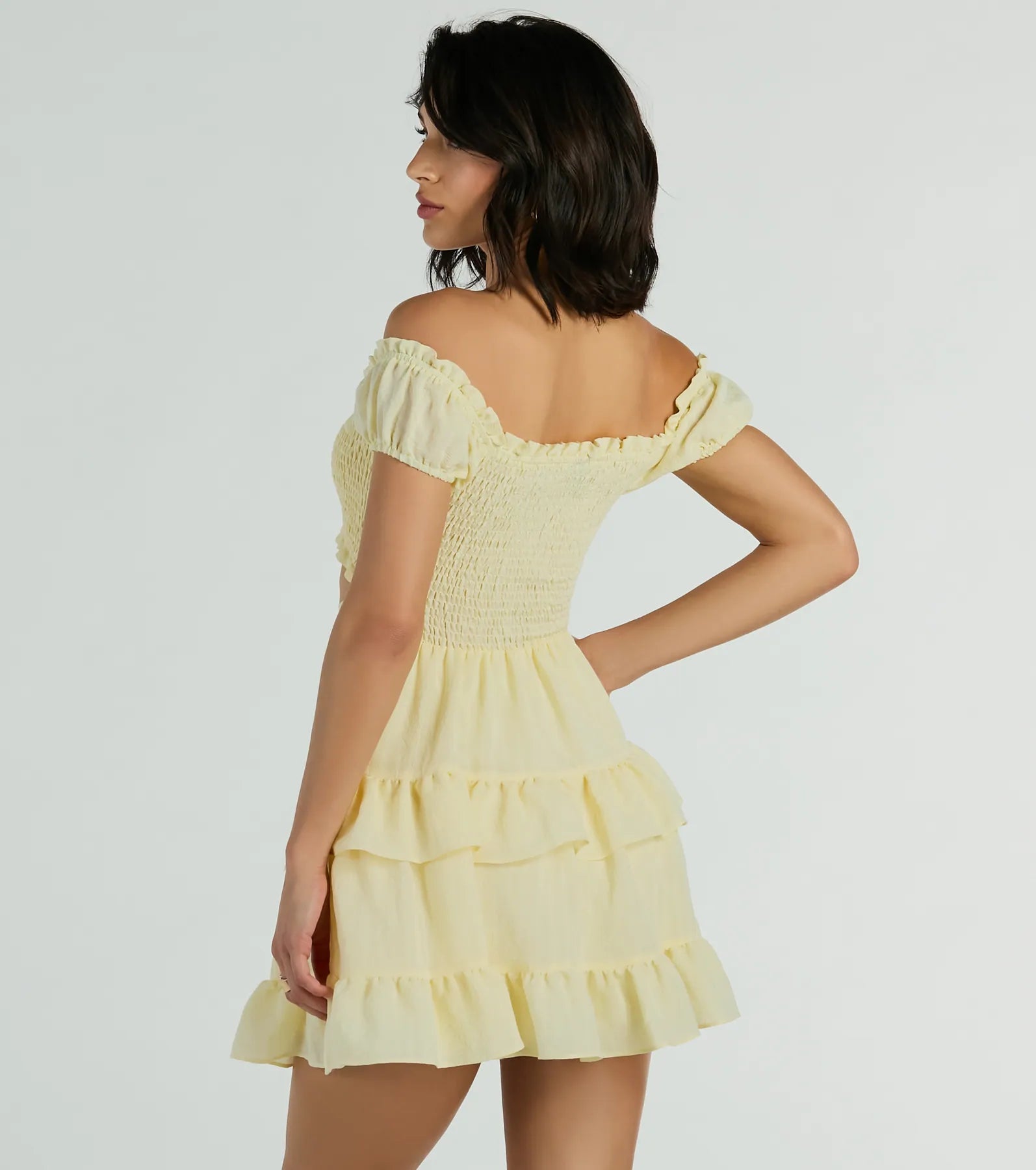 Girlycore Off-The-Shoulder Ruffled Skater Dress - Image 2