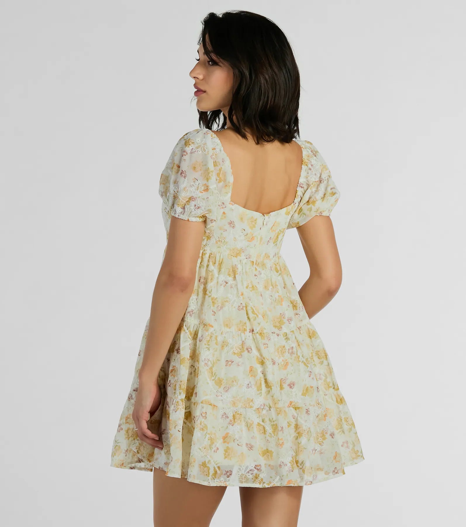 Captivating Cutie Eyelet Floral Babydoll Dress - Image 2