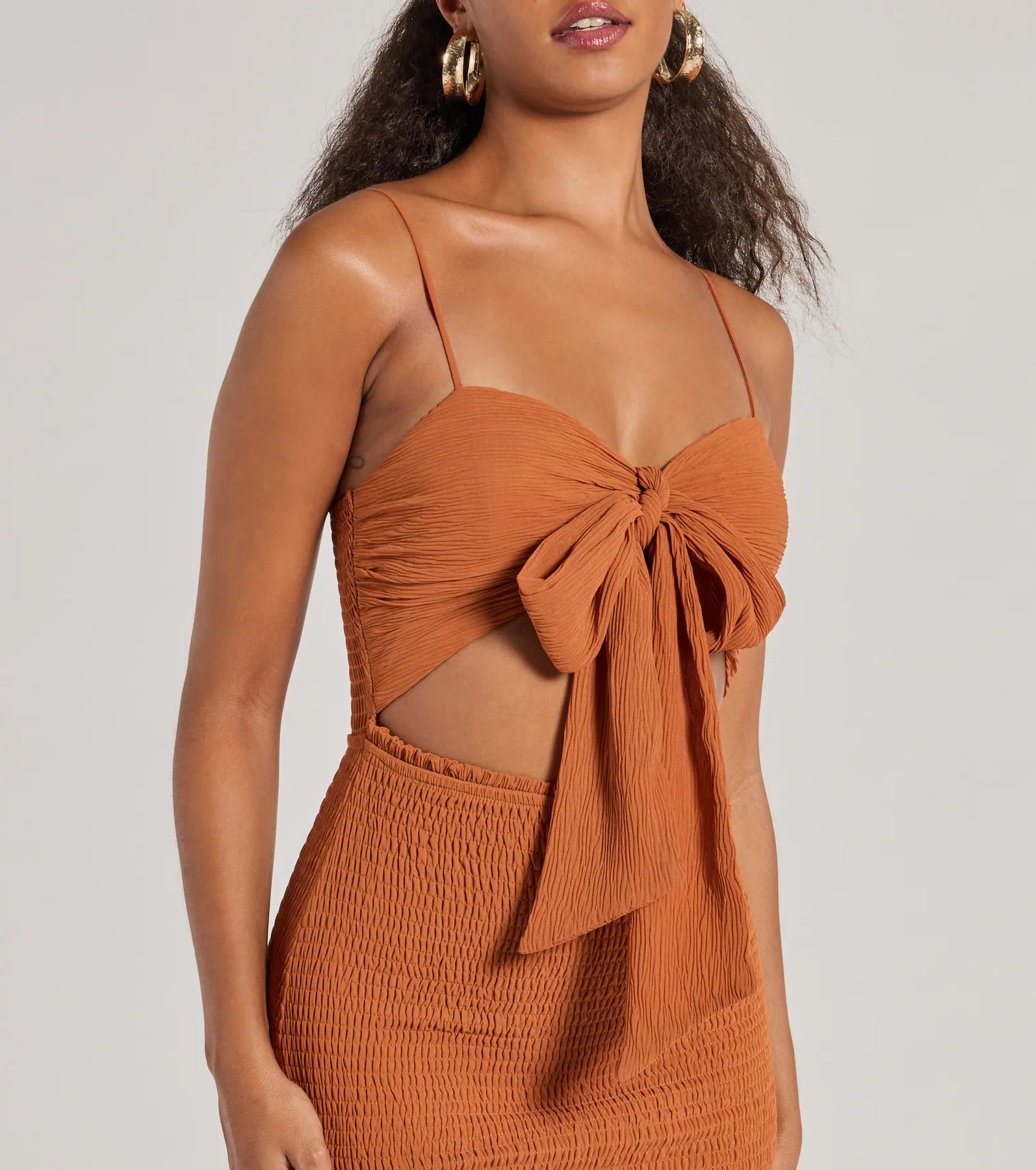 Bold Babe Cutout Ruffle Hem Chiffon Midi Dress - Image 7