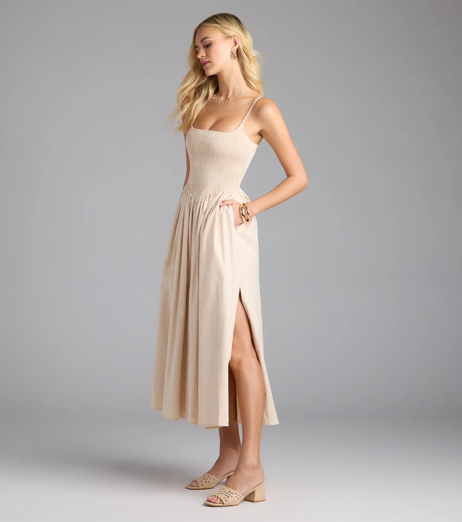 Effortless Era Woven A-Line Midi Dress - Image 4