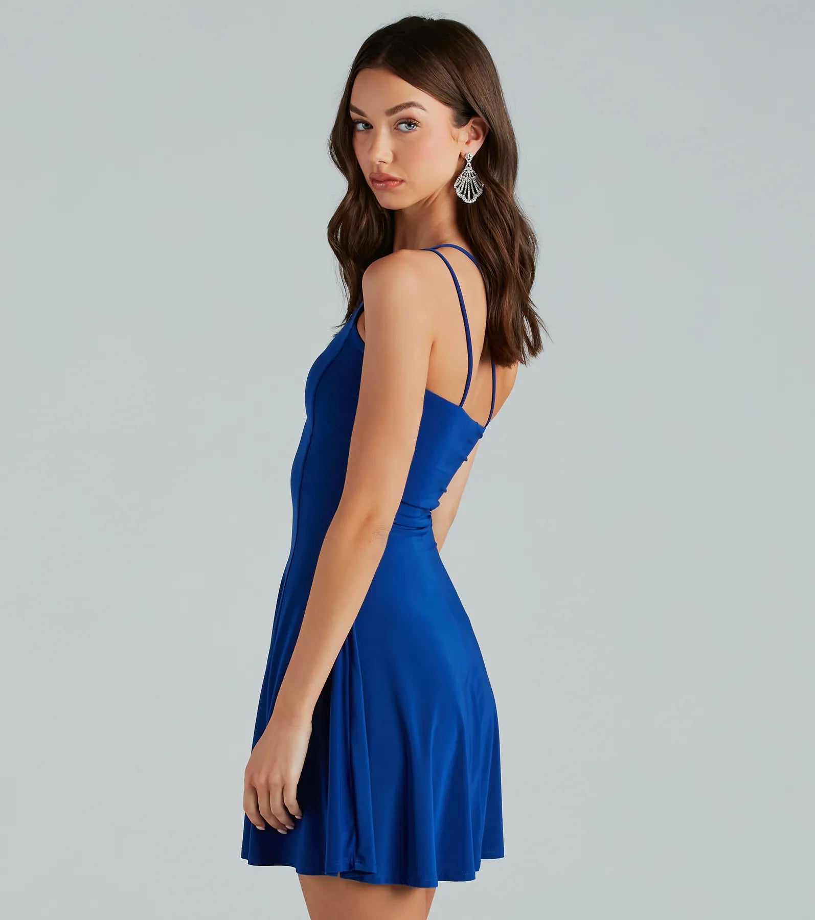 Trendy New Vibe One-Shoulder Skater Dress - Image 2