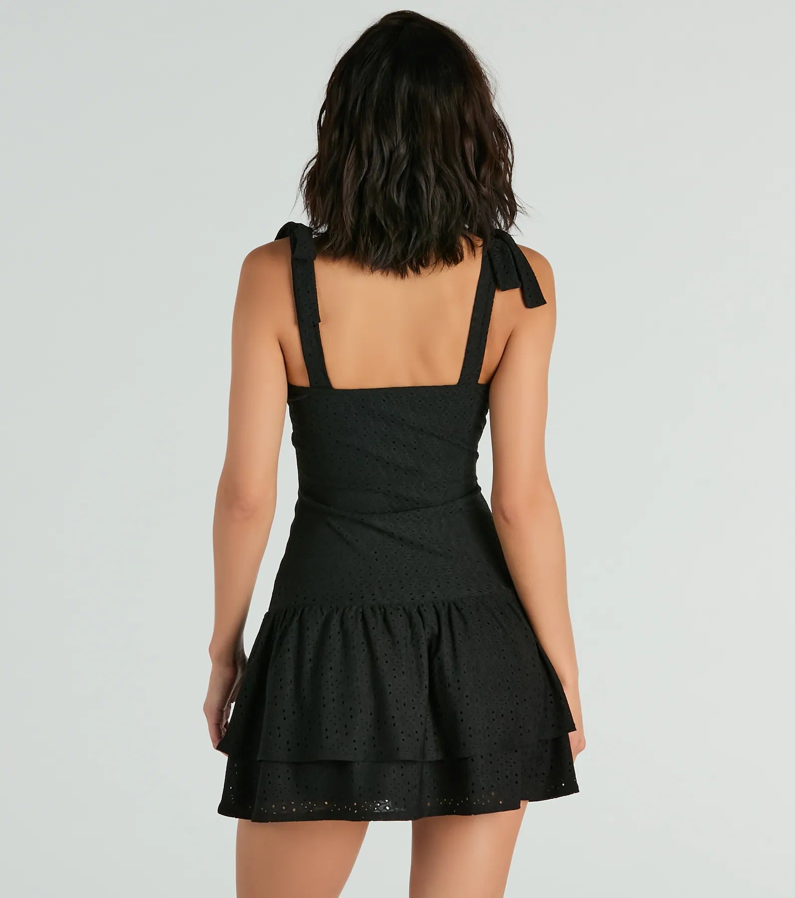 Life Is Sweet Eyelet Bodycon Ruffle Mini Dress - Image 6
