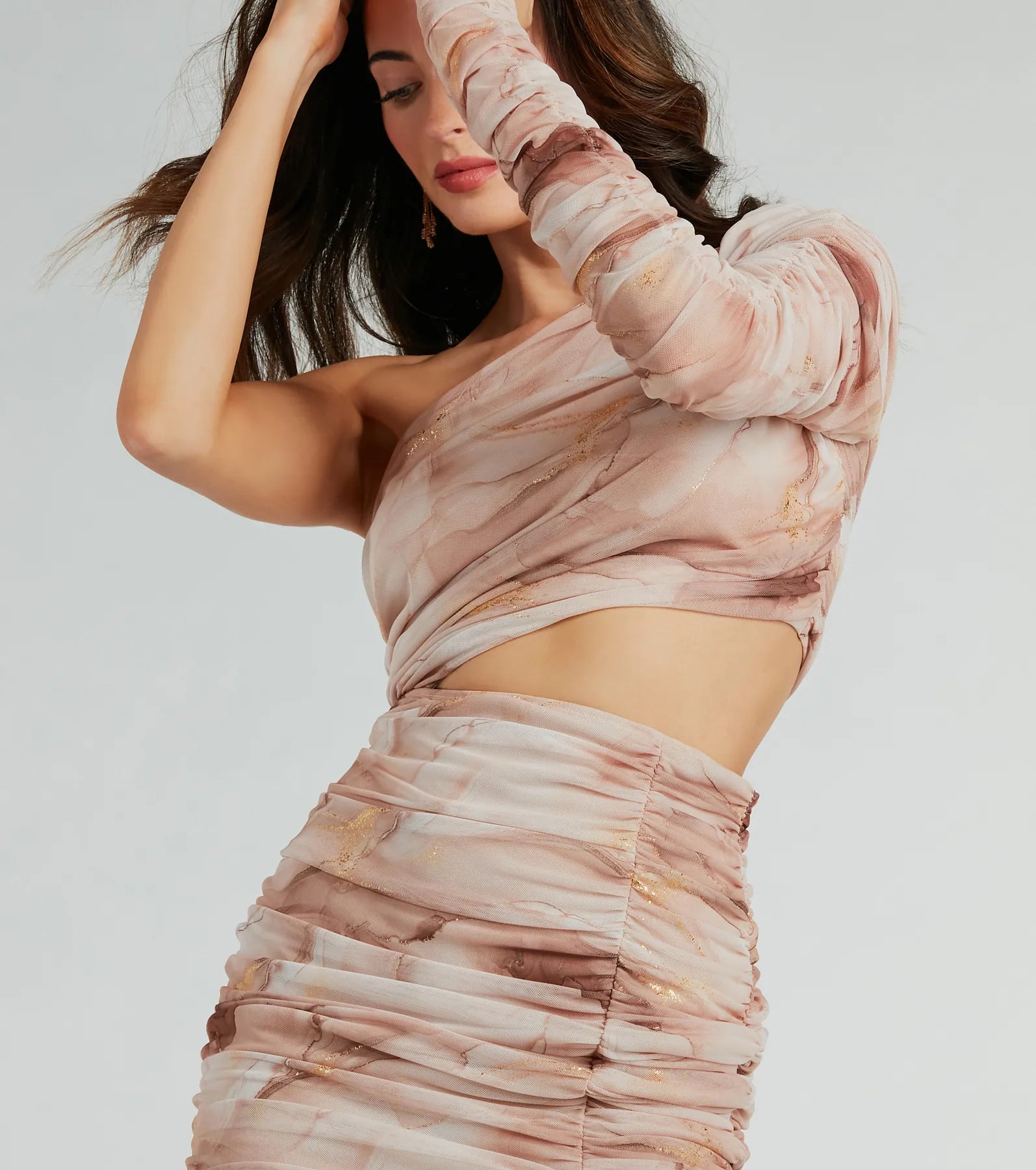 Glamorous Goddess One-Shoulder Mini Dress - Image 3