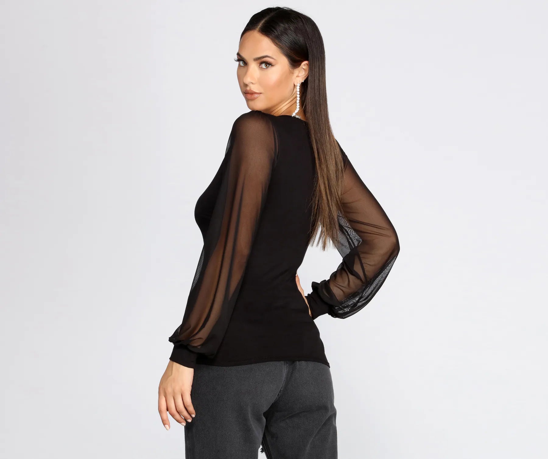 Sheer-ly Chic V-Neck Top - Image 2