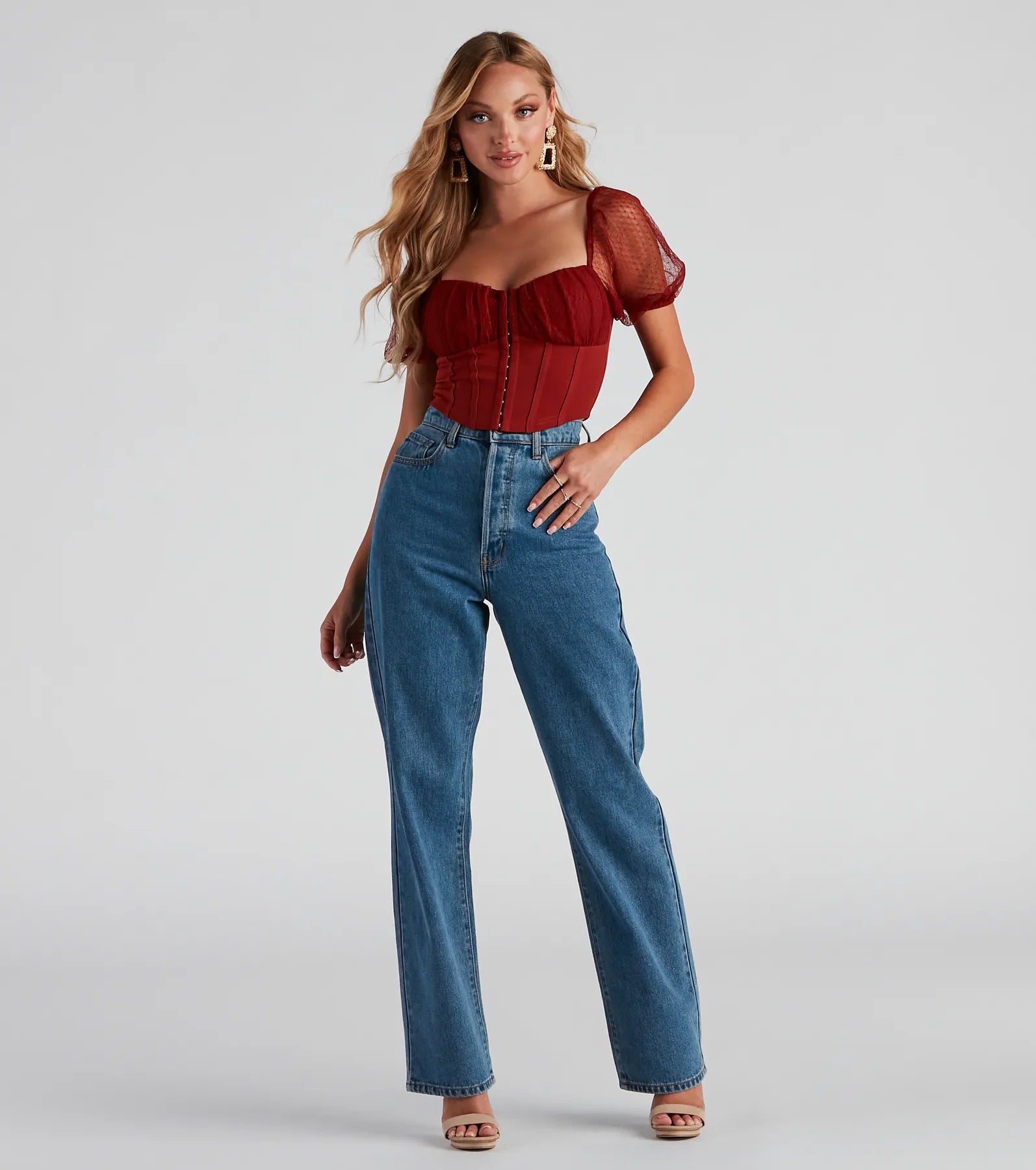 Total Sweetheart Puff Sleeve Corset Top - Image 11