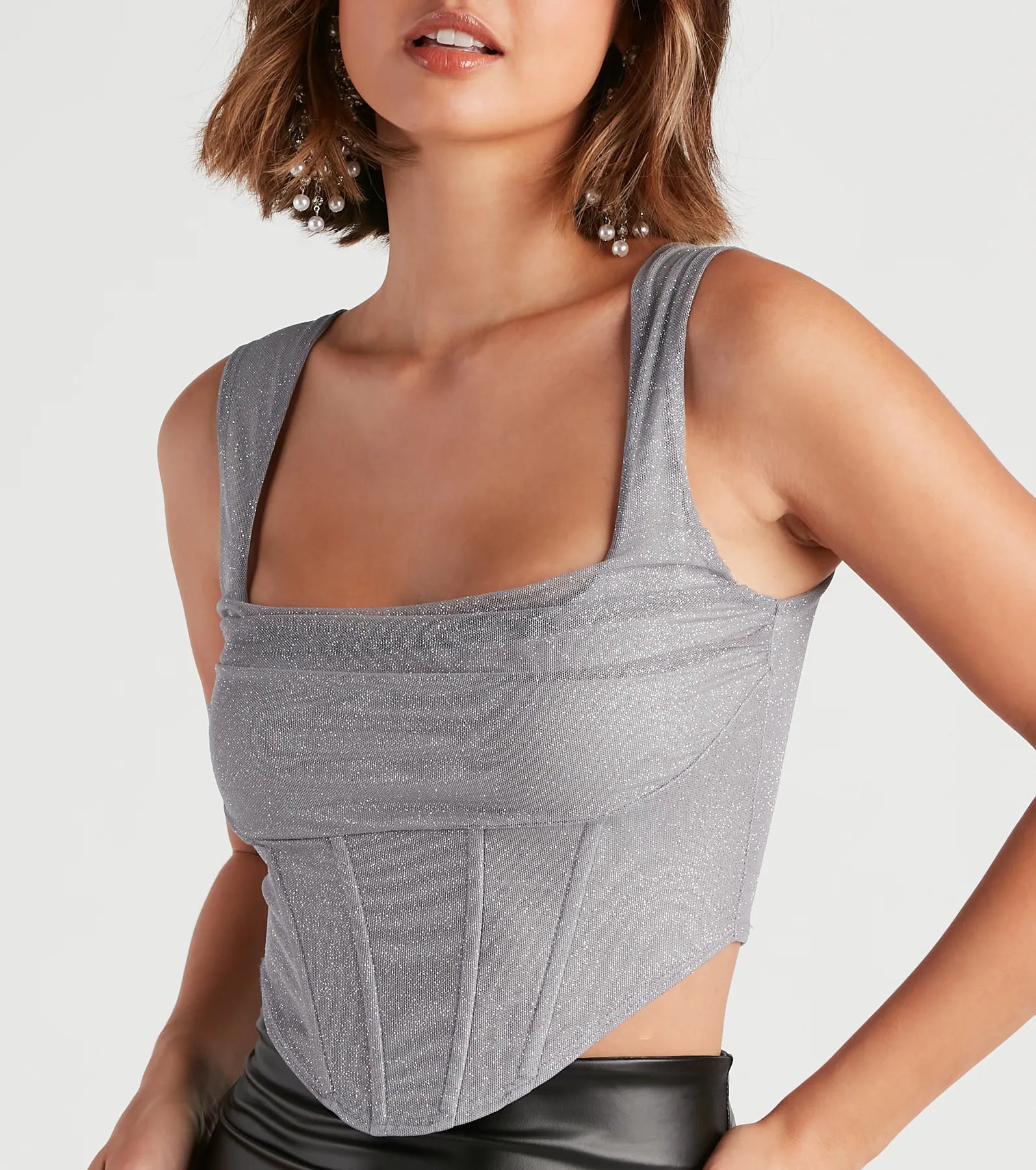 Dream In Glitter Mesh Bustier - Image 4