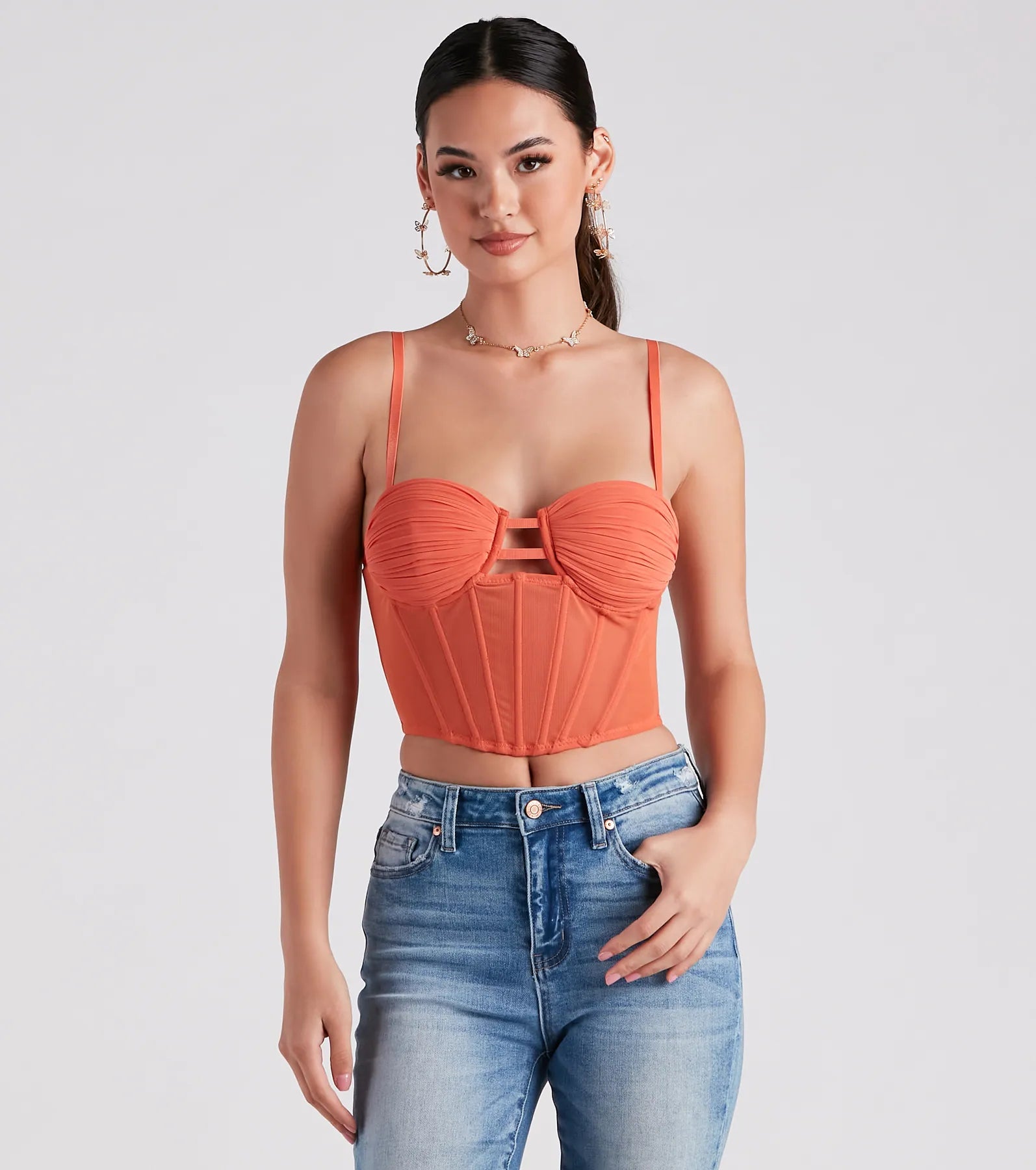 Sweet Affection Ruched Crop Bustier - Image 9