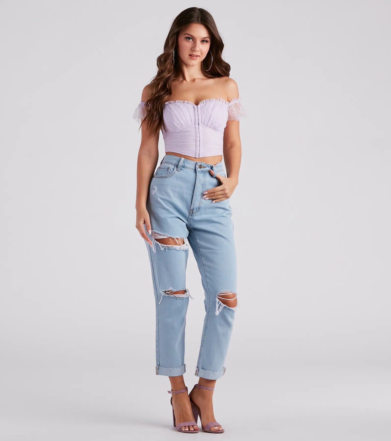 Polka Dot Cutie Mesh Crop Bustier - Image 11