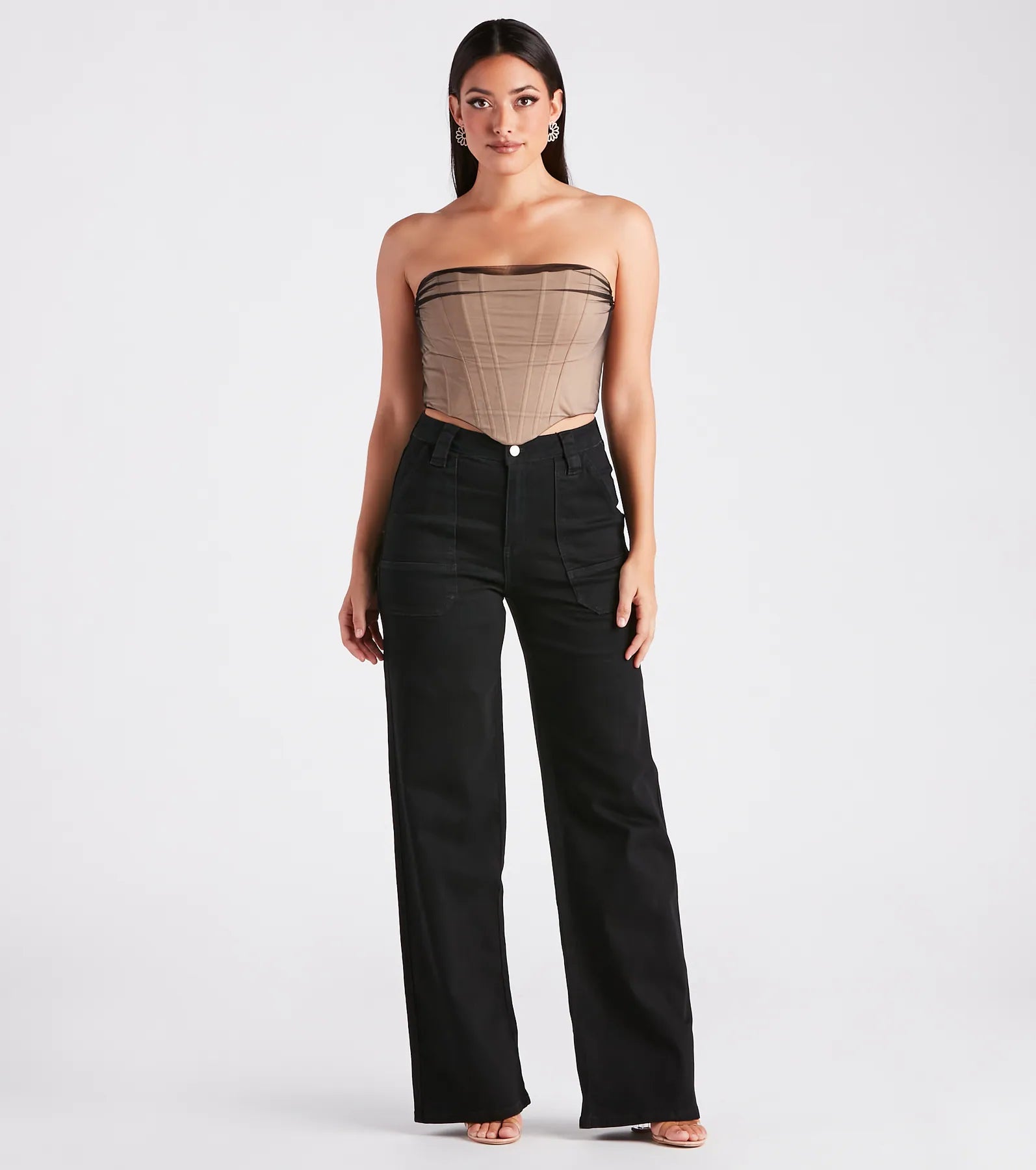 Having A Moment Ponte Tulle Corset Top - Image 7