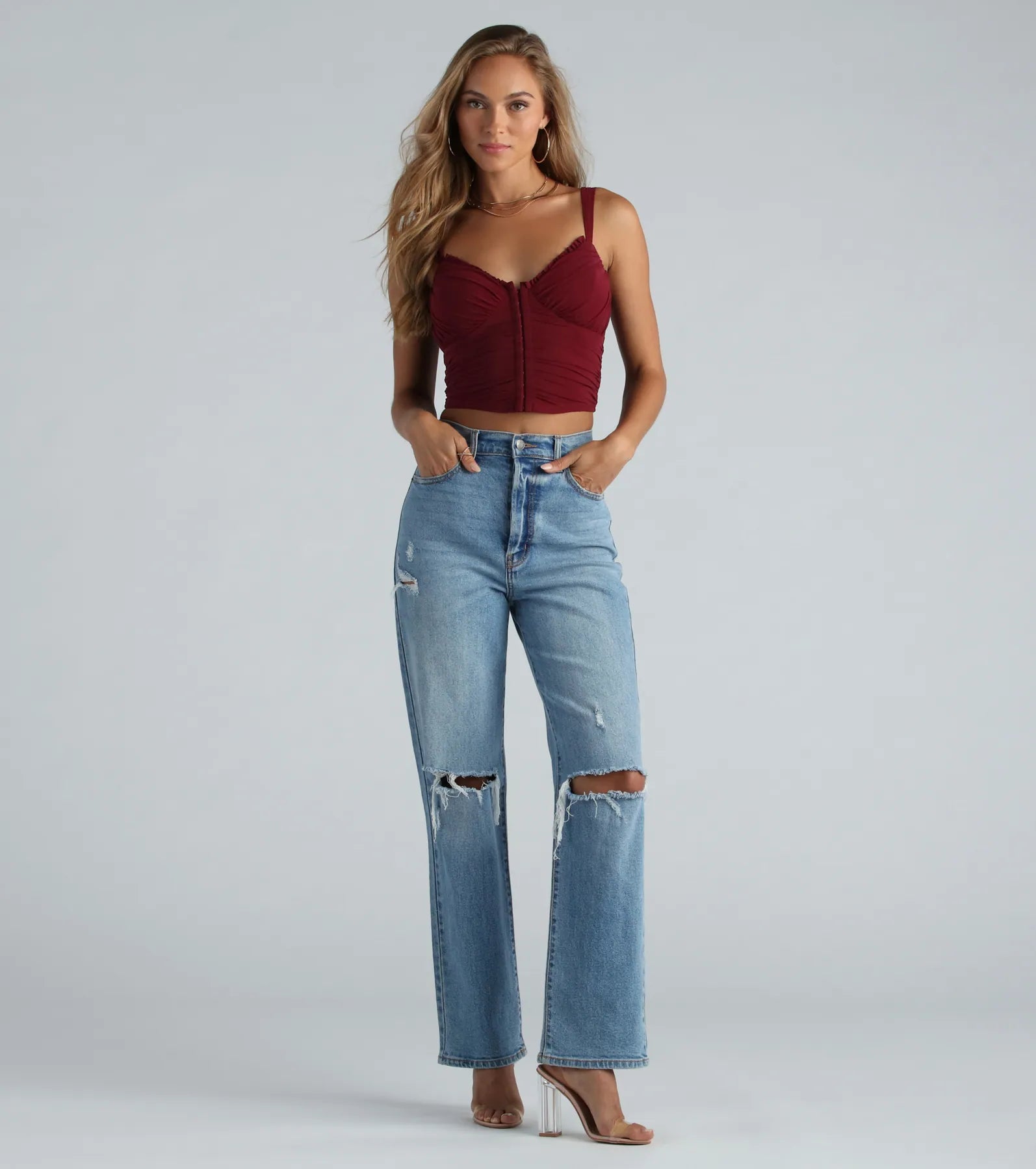 Sweet Like Honey Mesh Bustier Crop Top - Image 14
