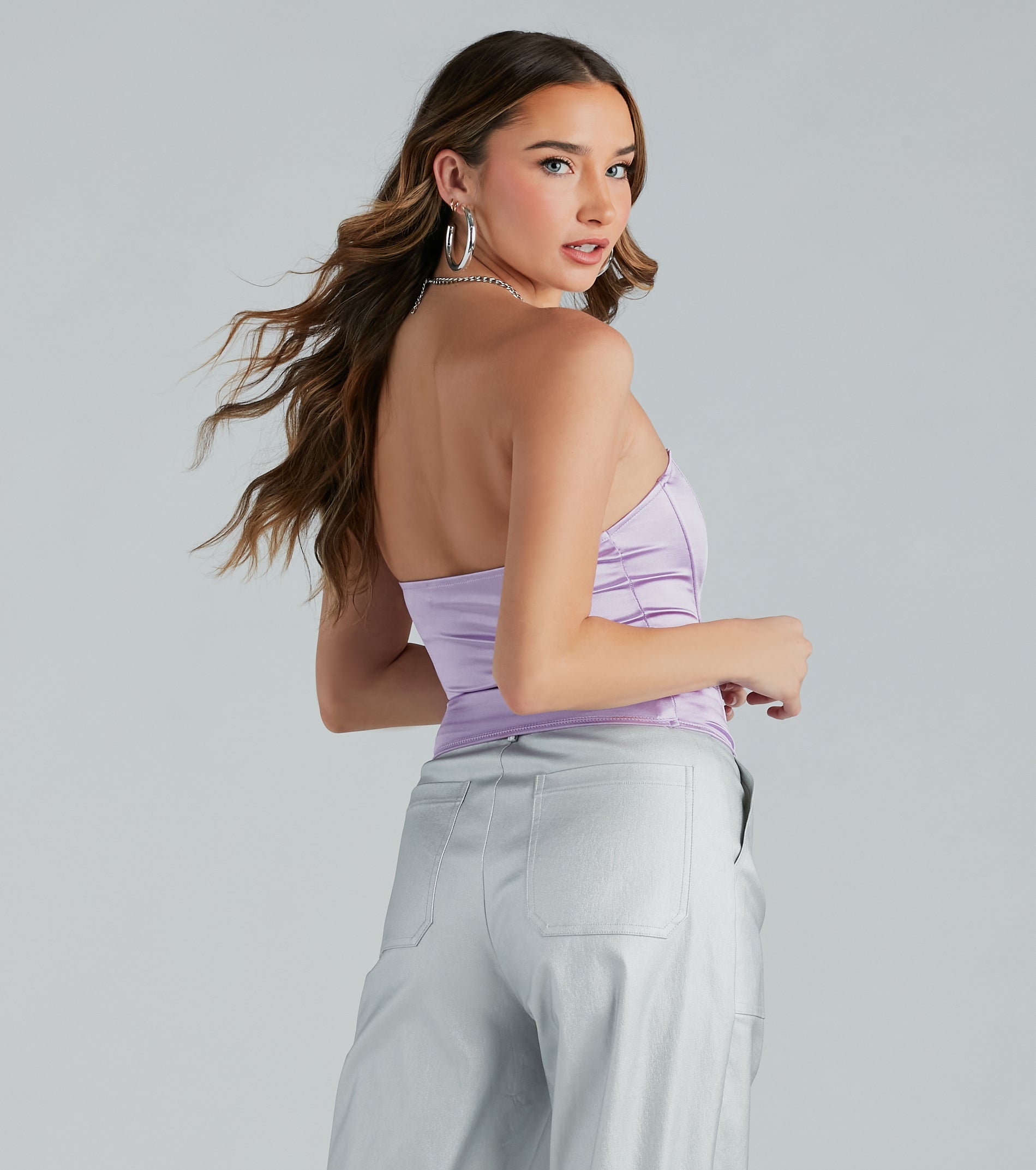 Smooth Criminal Satin Strapless Bustier - Image 2