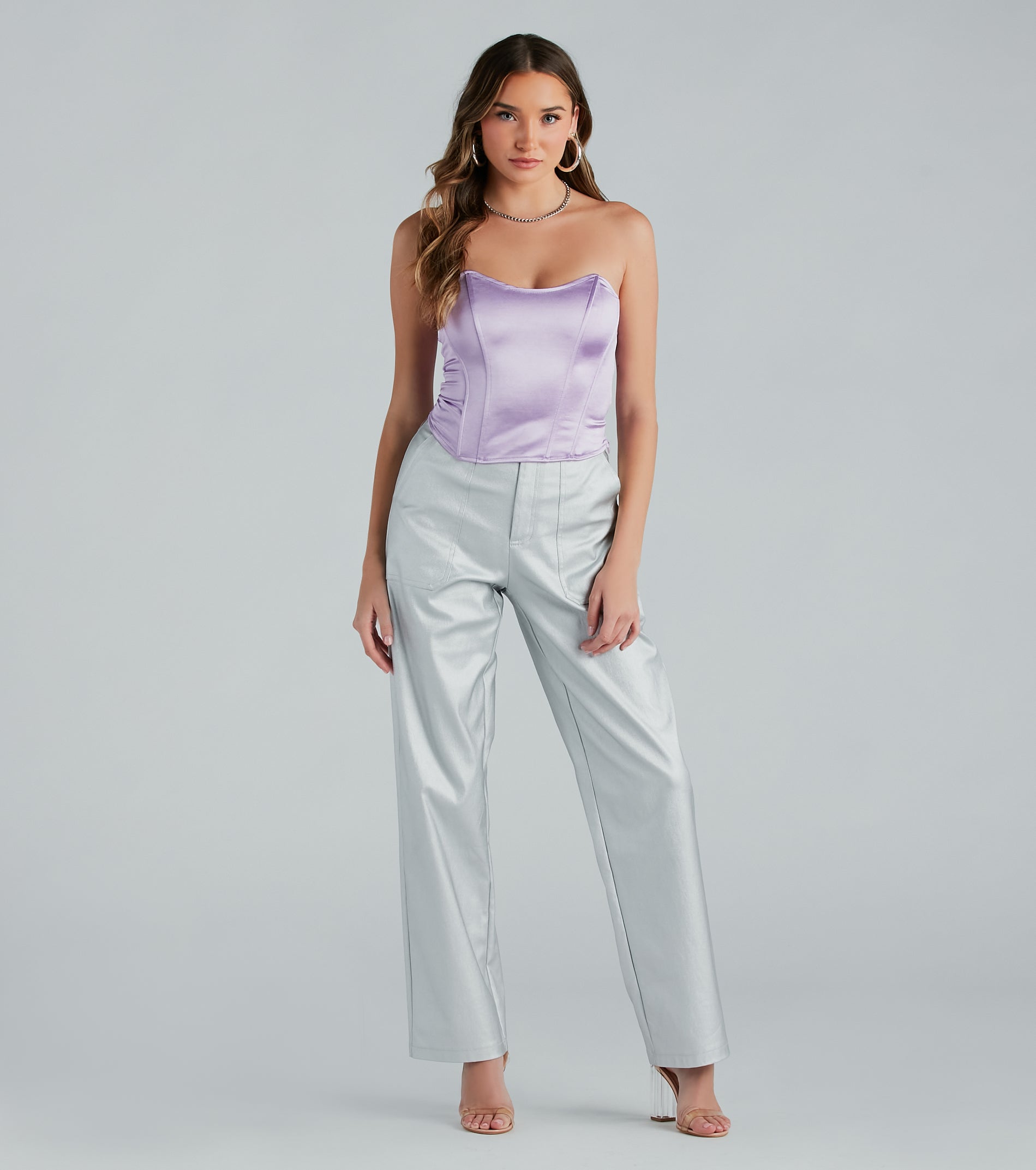 Smooth Criminal Satin Strapless Bustier - Image 3