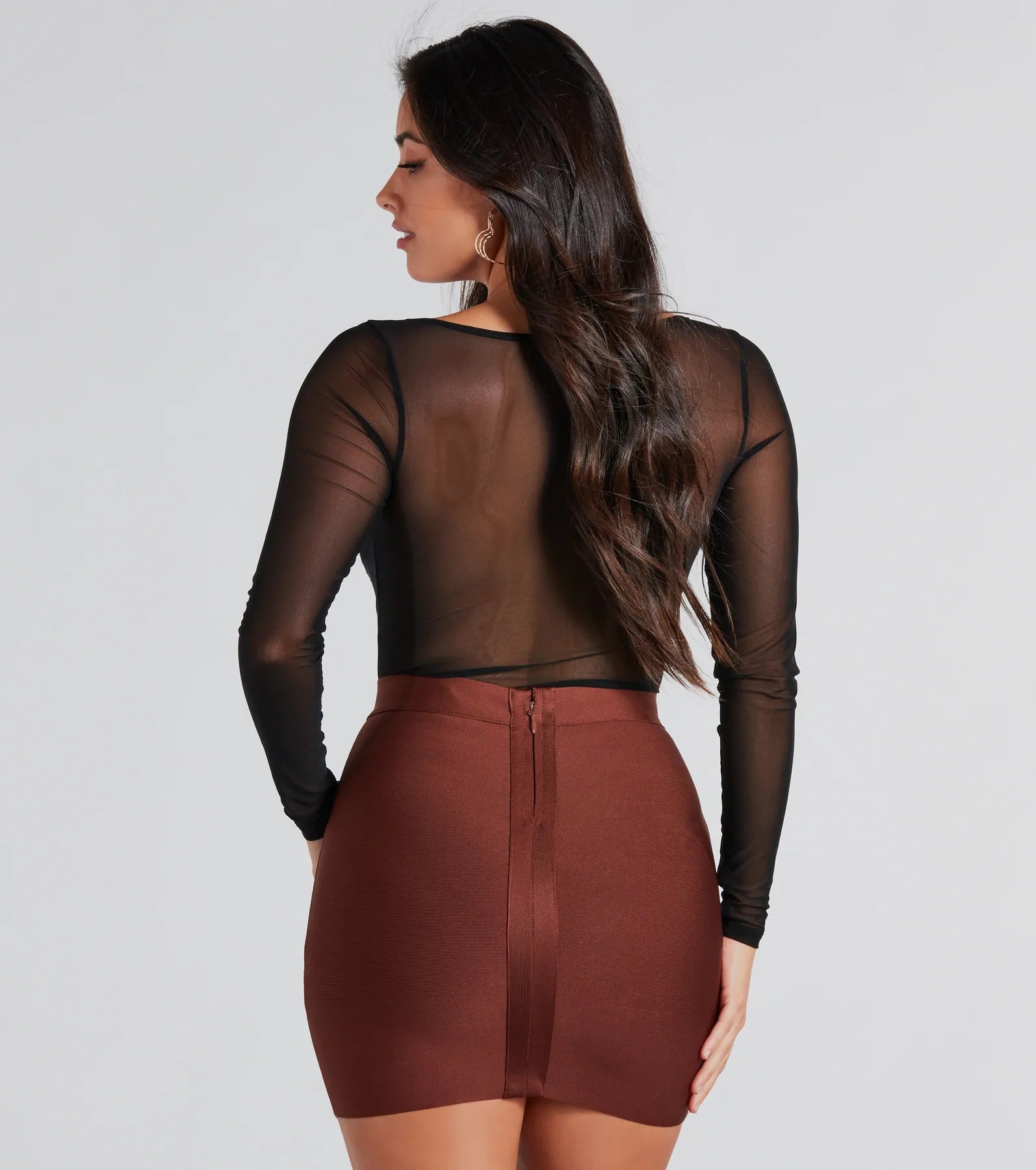 Exquisite Taste Lace Mesh Long Sleeve Bodysuit - Image 2