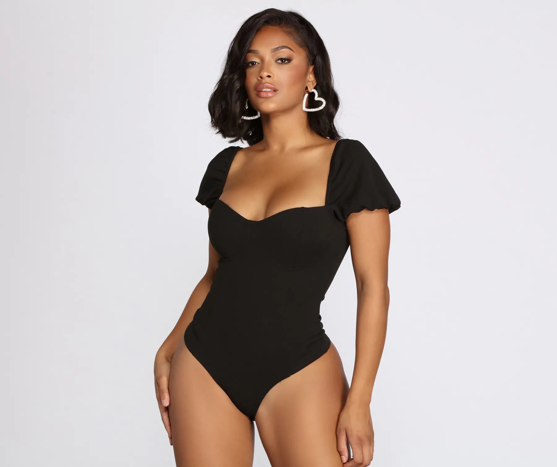 Crepe Puff Sleeve Bodysuit - Image 5