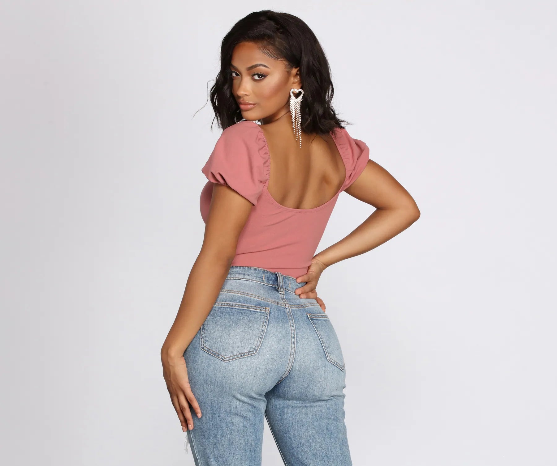 Crepe Puff Sleeve Bodysuit - Image 7