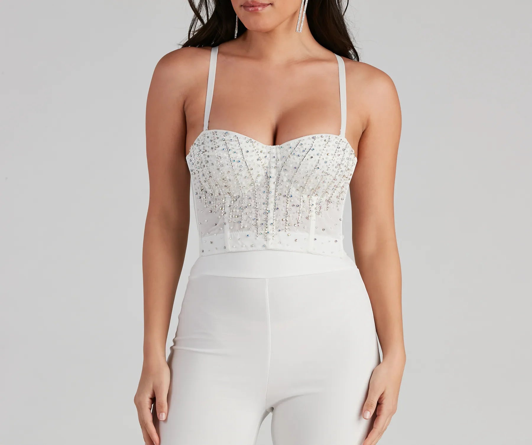 Gleam And Glow Rhinestone And Pearl Bustier - Image 4