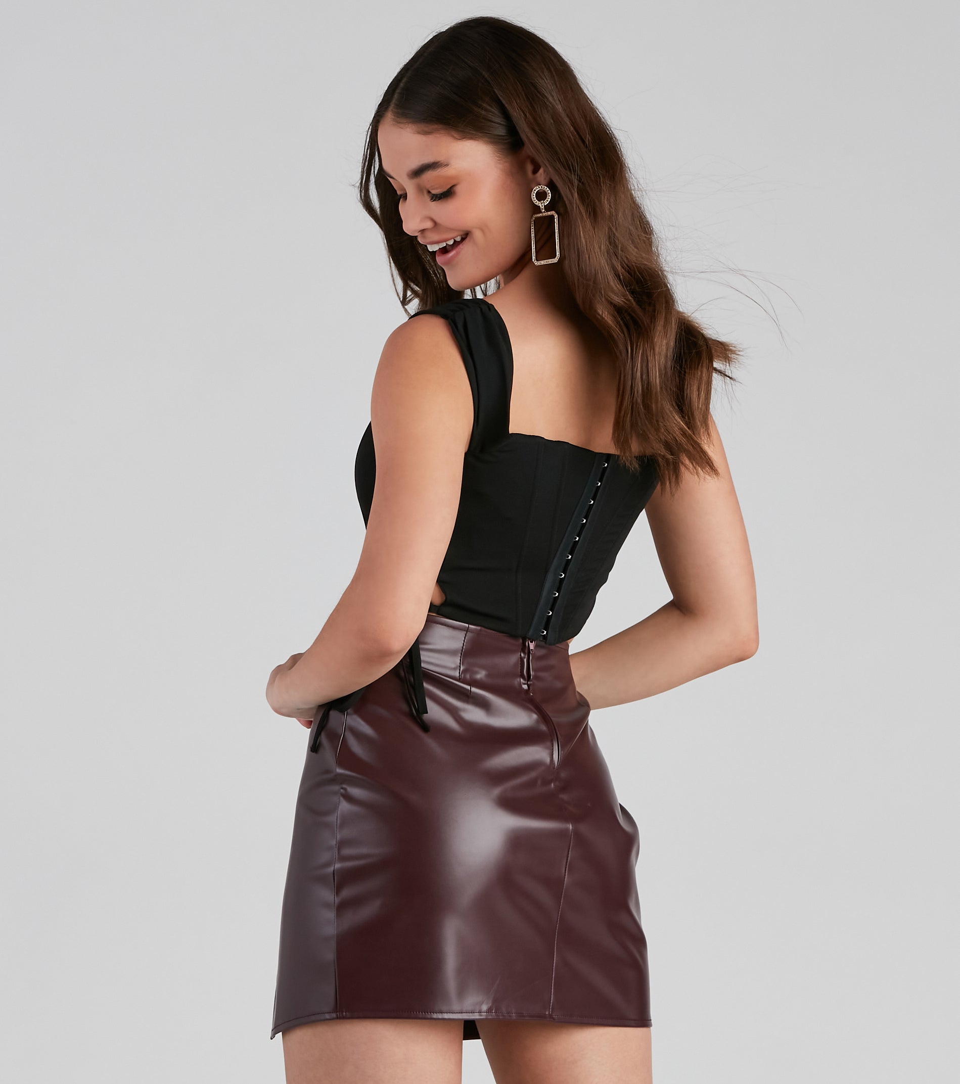 Lace Me Up Draped Bustier Top - Image 3