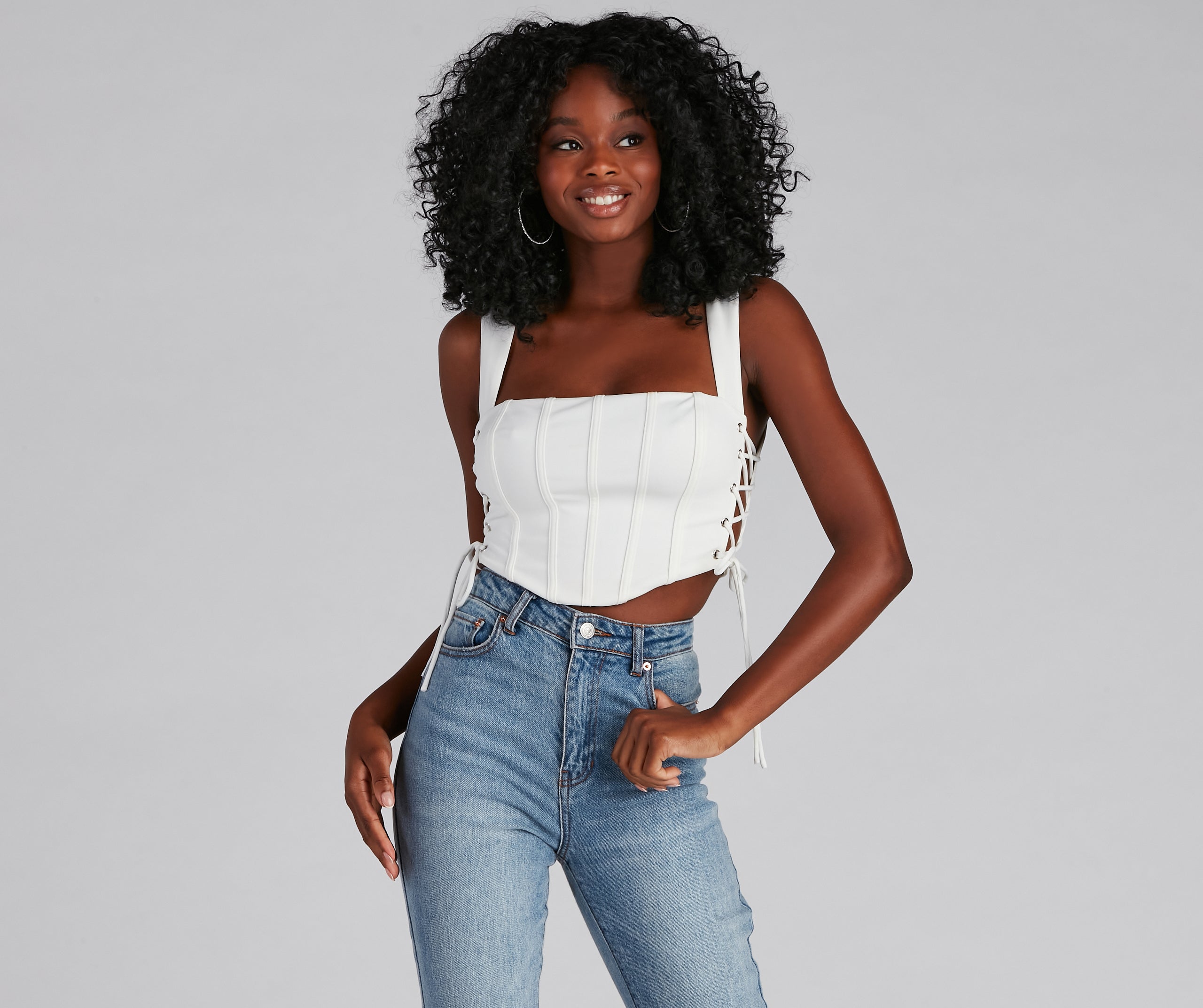Another Drink Lace-Up Ponte Bustier - Image 5