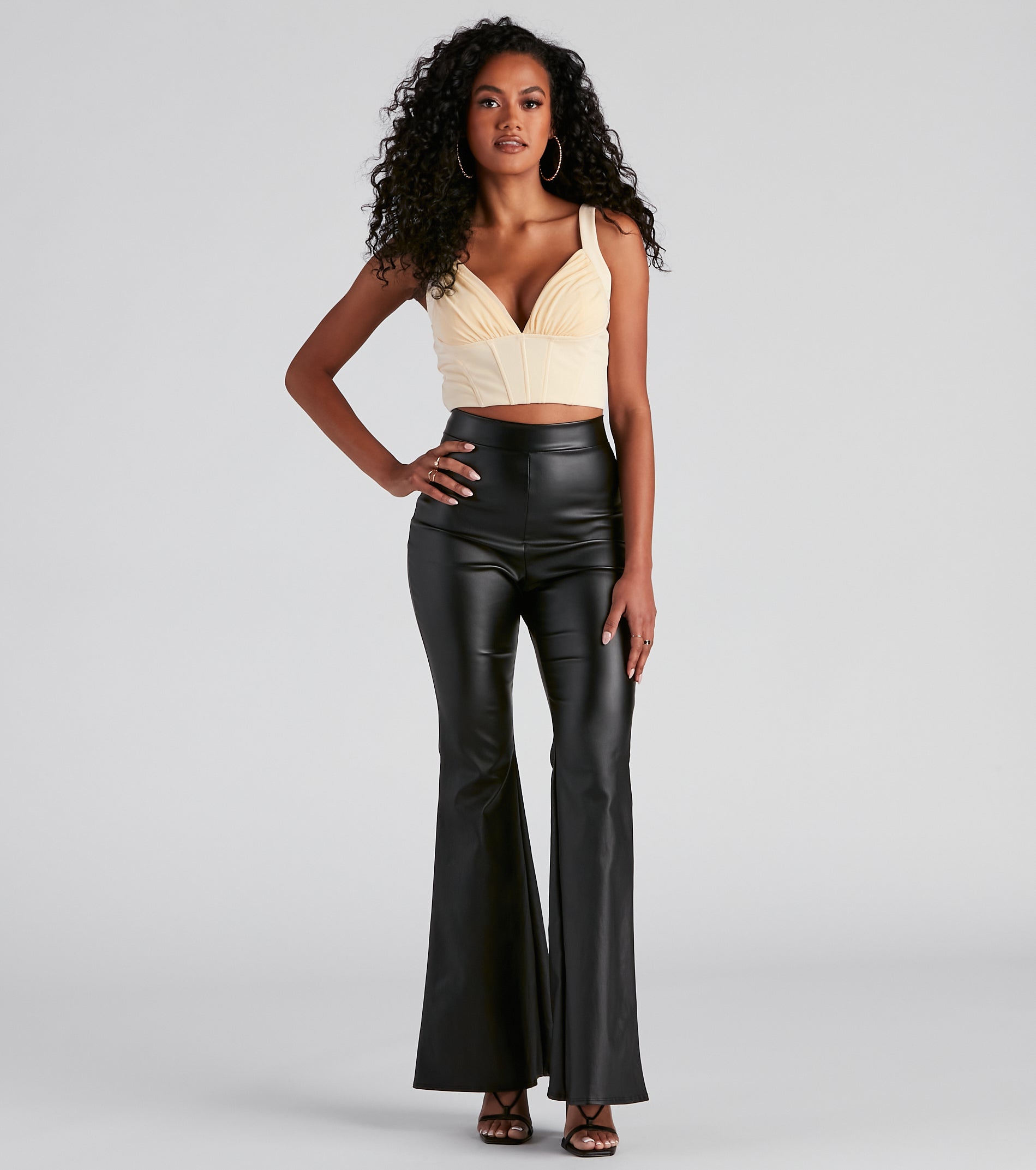 Front Row V-Neck Ponte Corset Top - Image 2