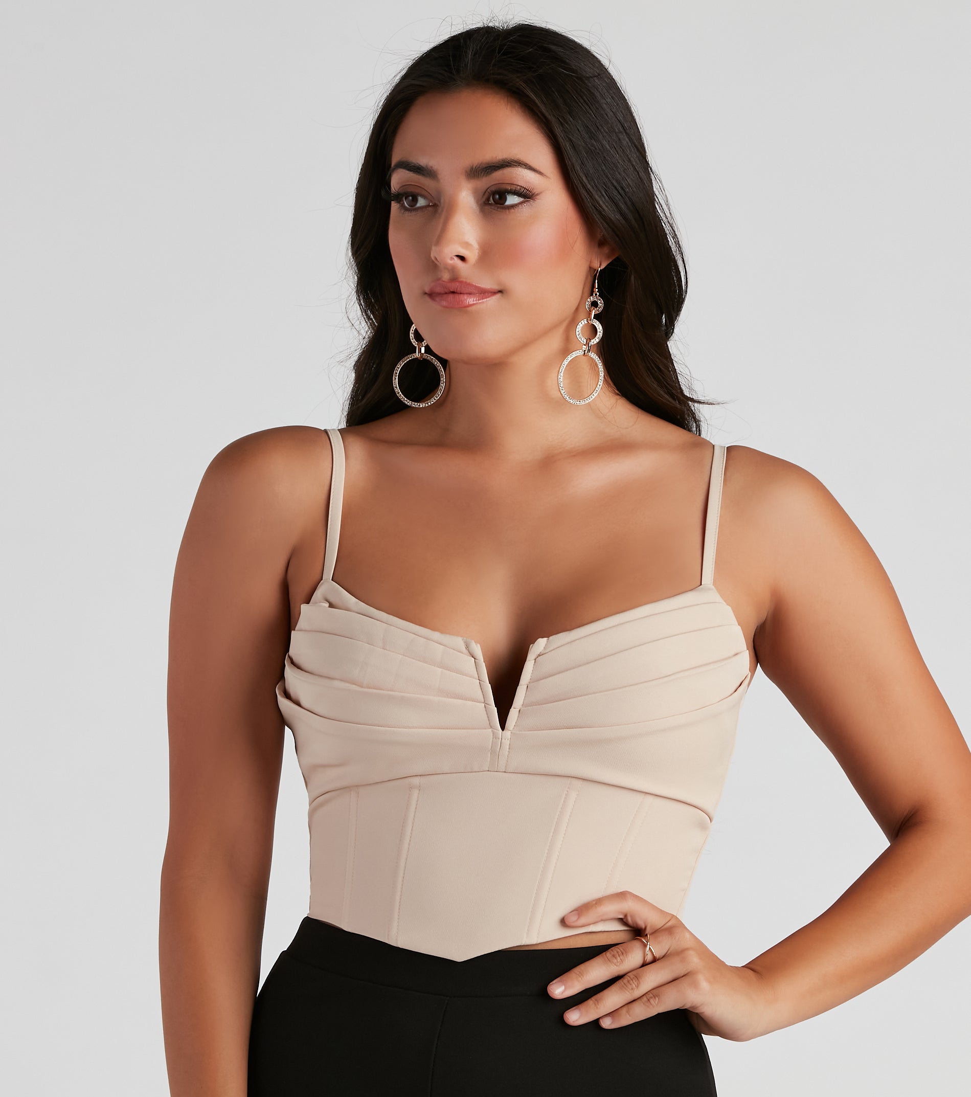 Pretty Pleats Satin Notch Bustier - Image 4
