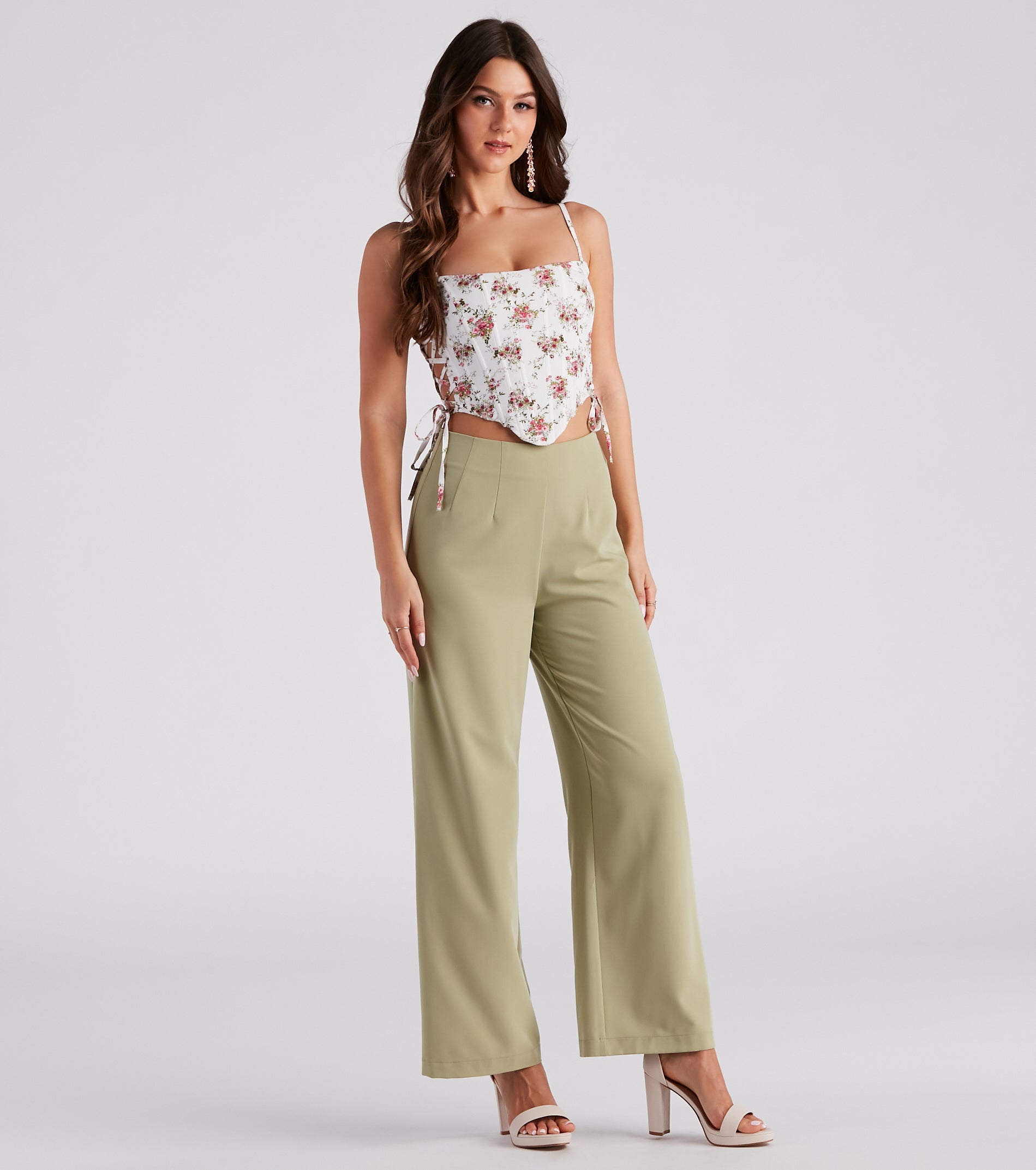 Floral Splendor Lace-Up Bustier - Image 3