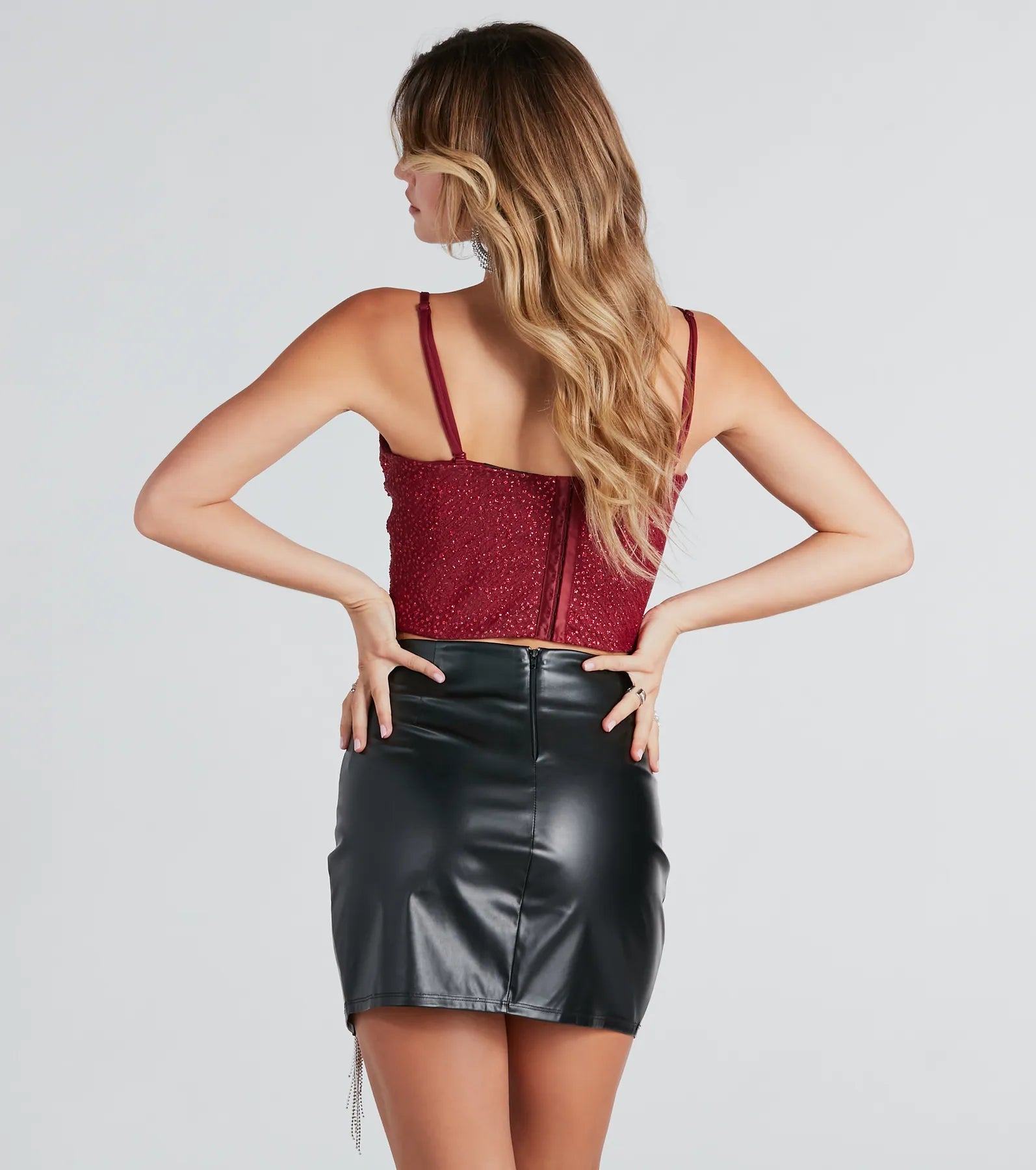 Surprise Guest Rhinestone Glitter Tulle Bustier - Image 2