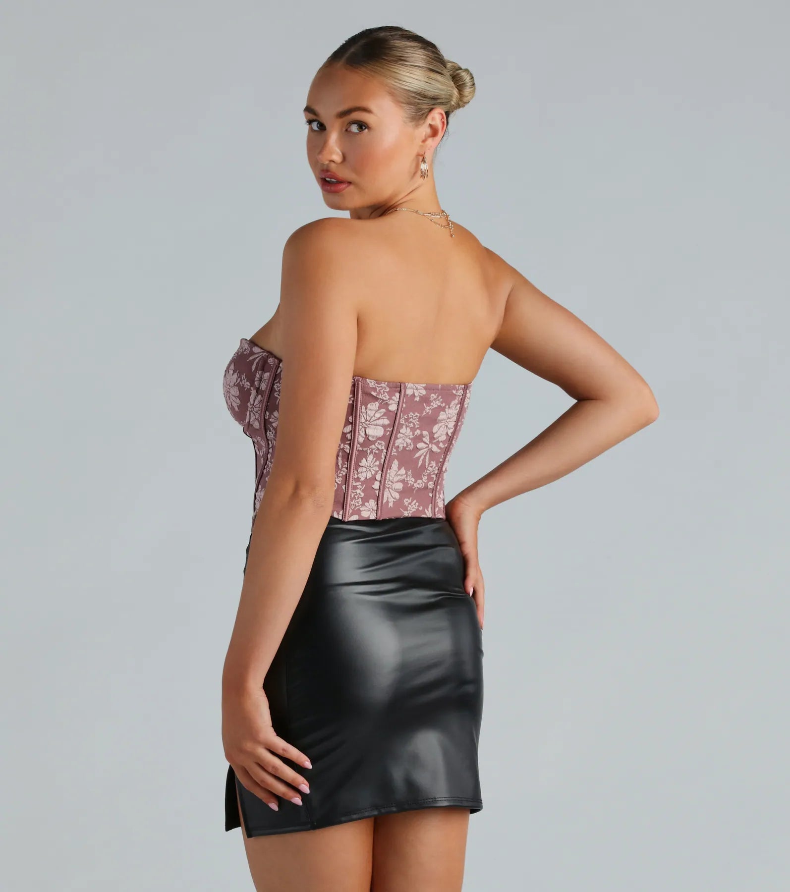 Sultry Hour Strapless Jacquard Bustier - Image 10