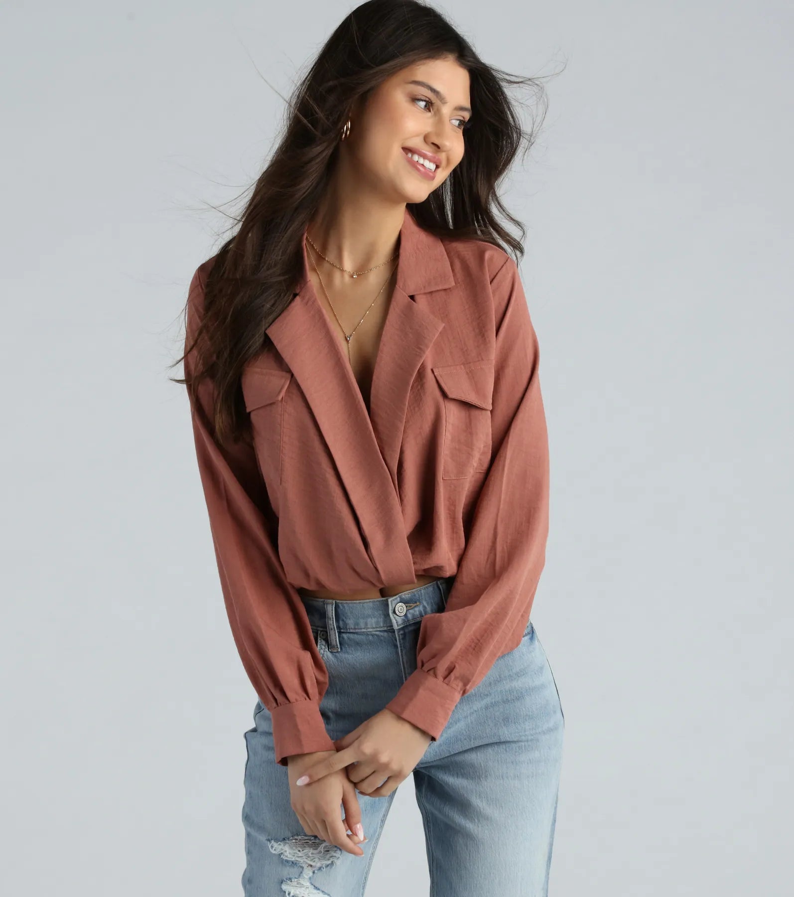 Endless Possibility Surplice Crop Blouse - Image 5