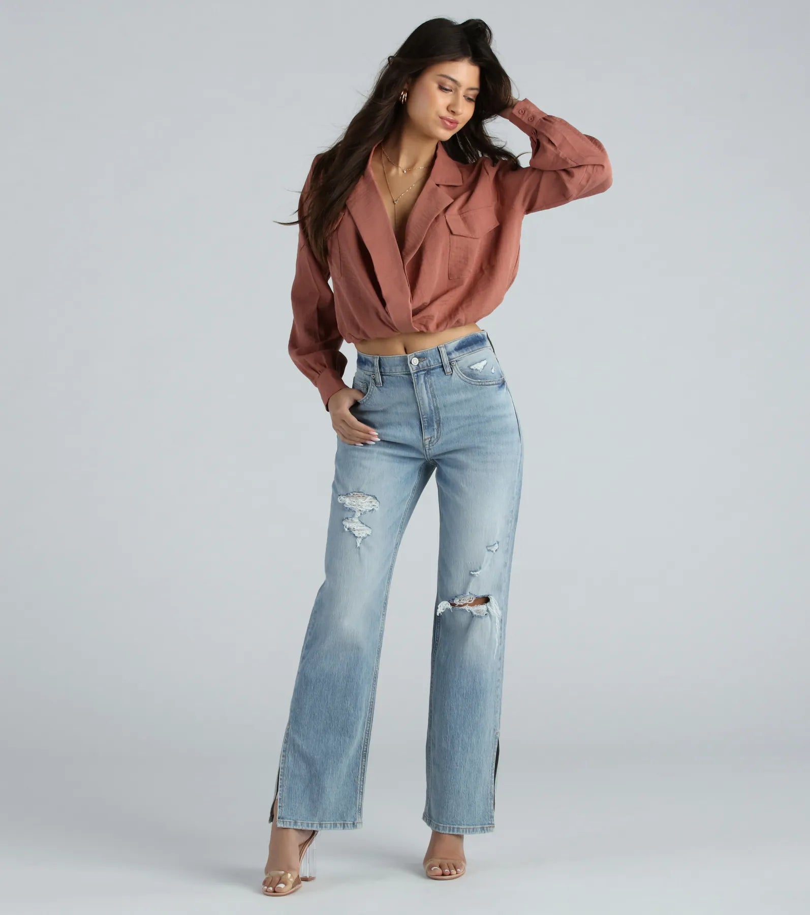 Endless Possibility Surplice Crop Blouse - Image 8