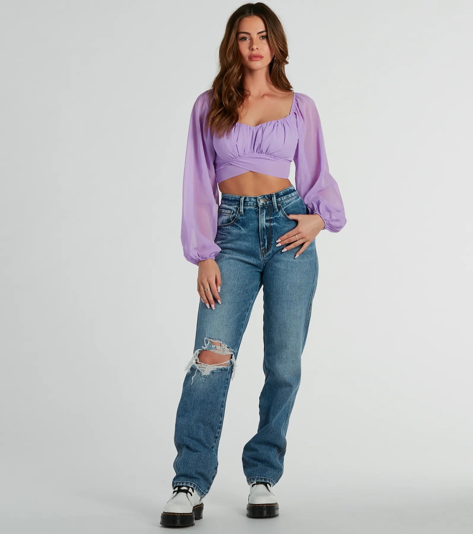 Such A Daydream Chiffon Crop Top - Image 3