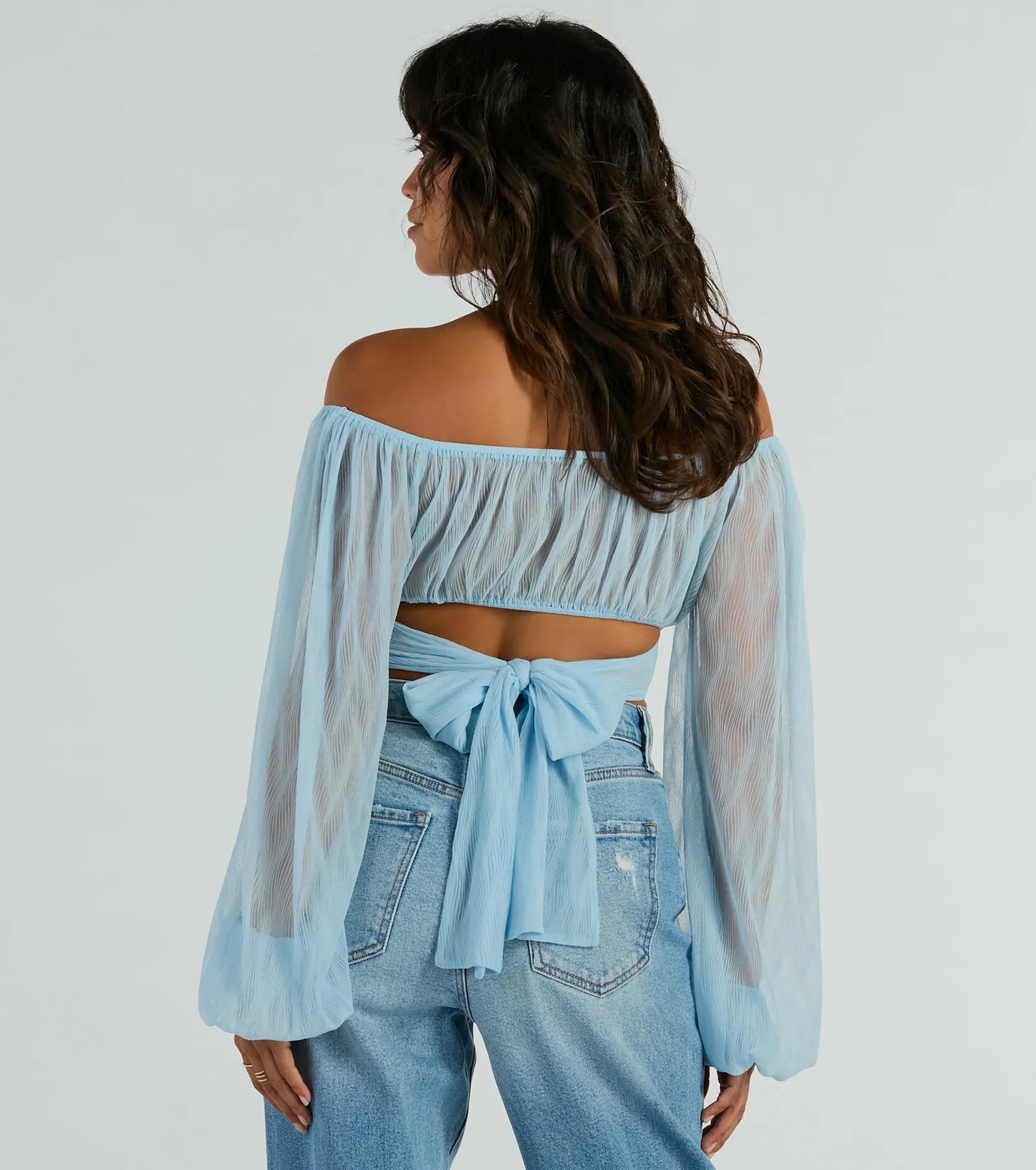 All This Grace Tie-Back Mesh Crop Top - Image 2