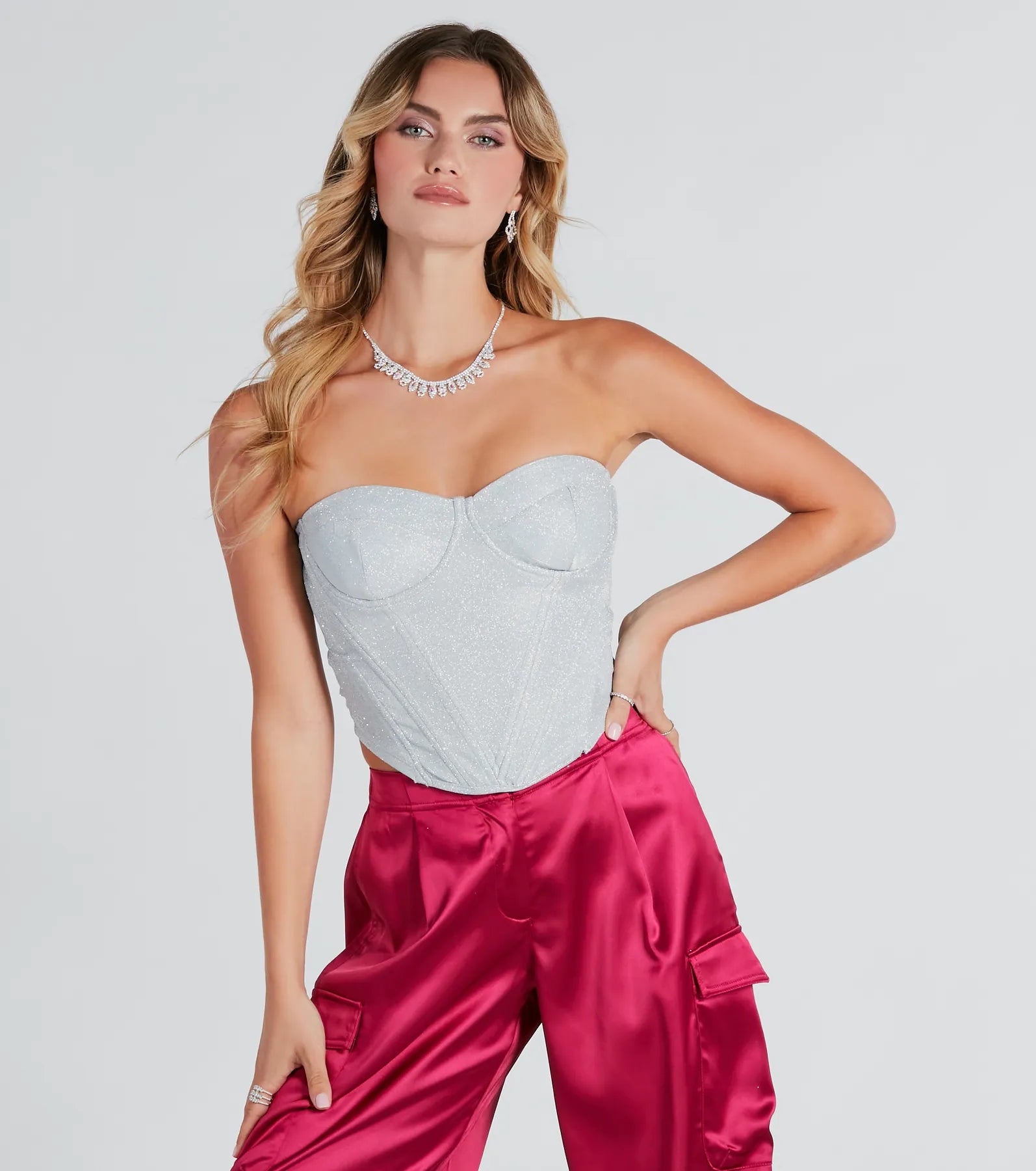 Suave Sparkle Strapless Glitter Bustier - Image 5