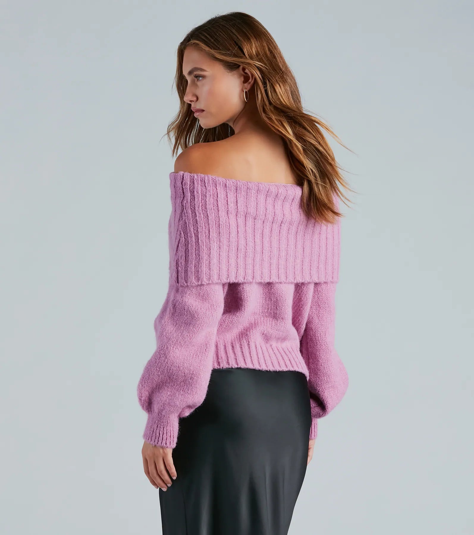 Flirty And Cool Off-The-Shoulder Sweater Top - Image 2