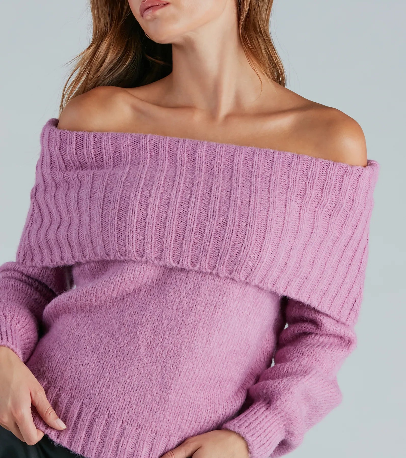 Flirty And Cool Off-The-Shoulder Sweater Top - Image 4
