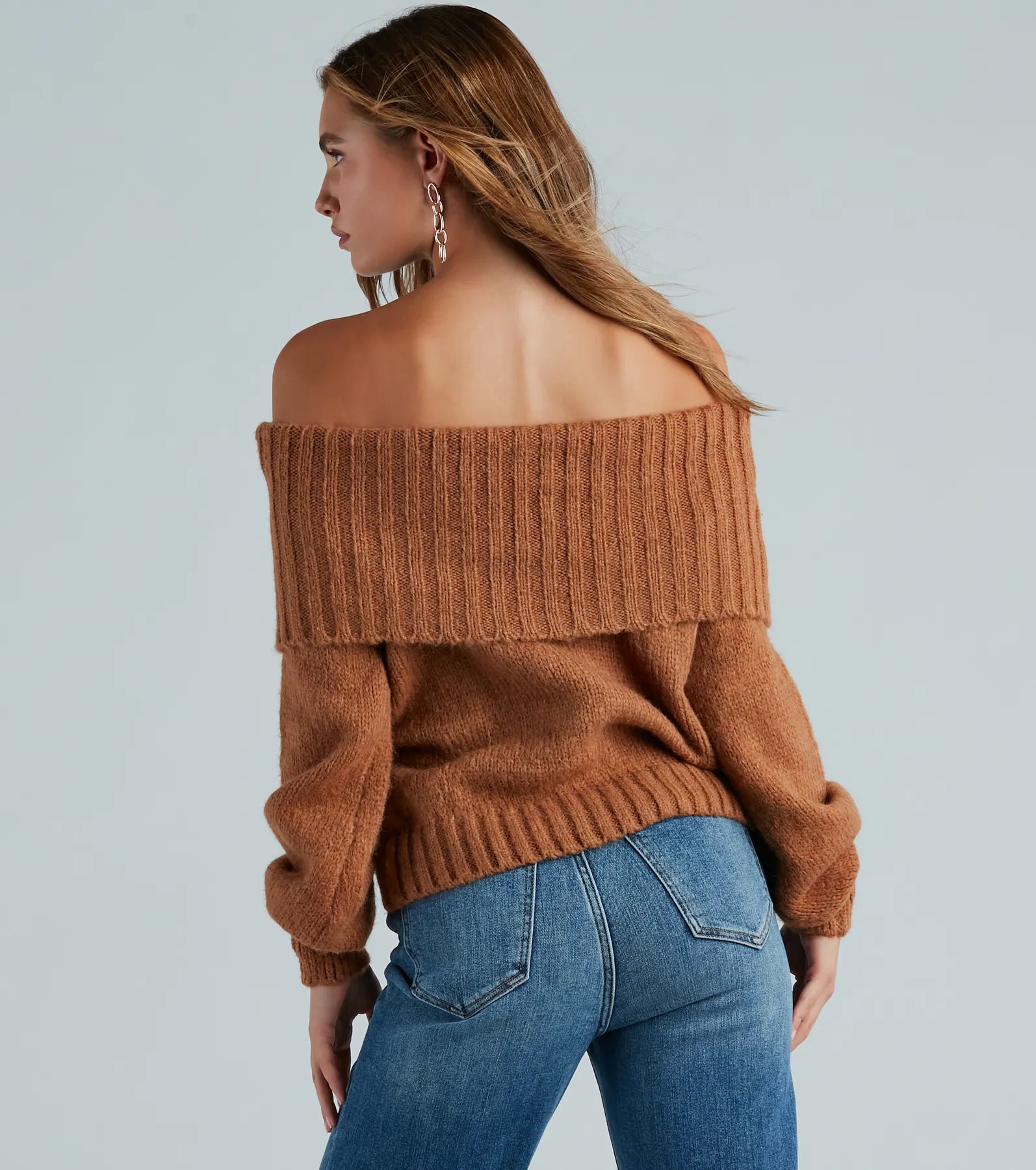 Flirty And Cool Off-The-Shoulder Sweater Top - Image 6