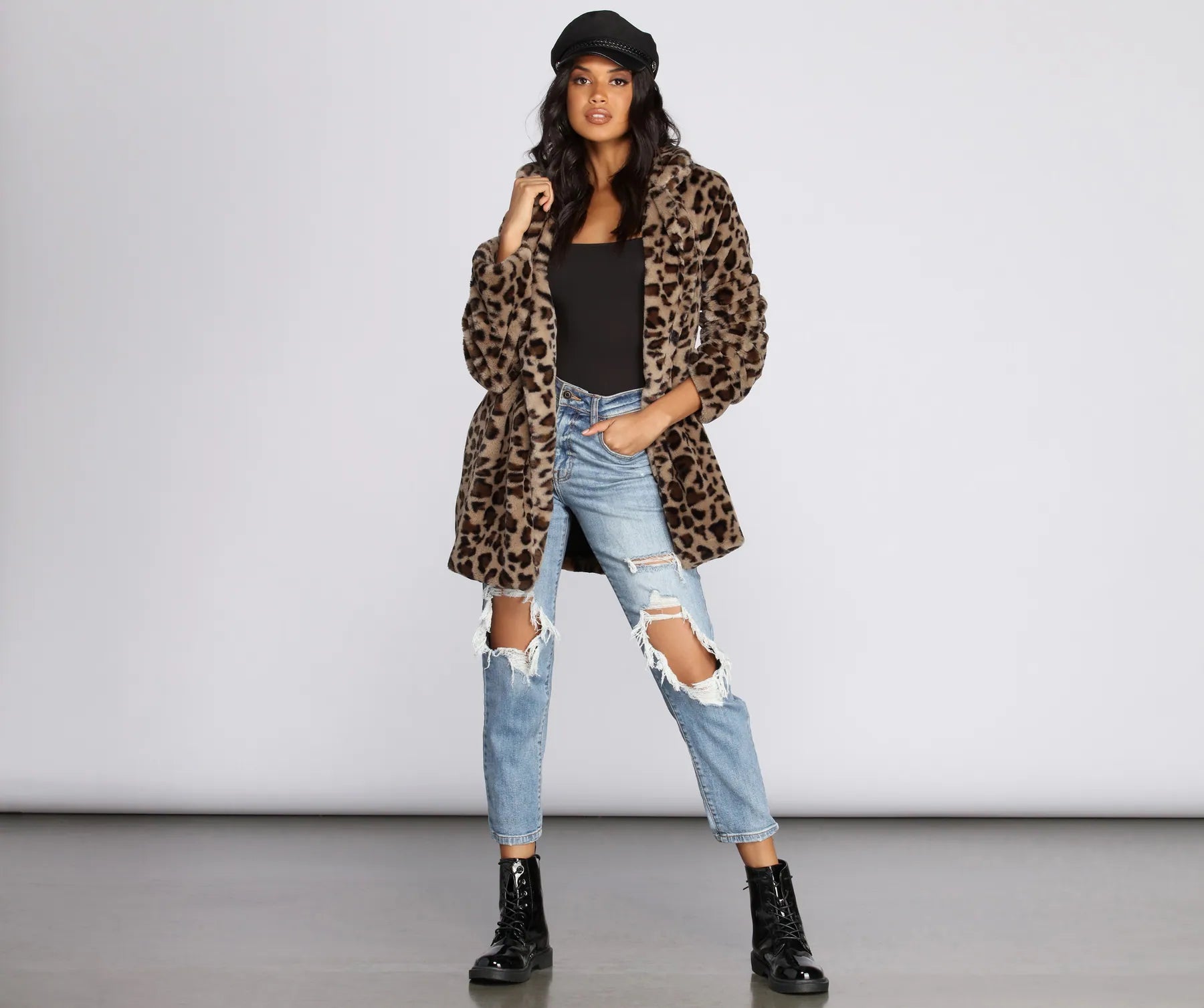 Fierce Leopard Faux Fur Jacket - Image 2