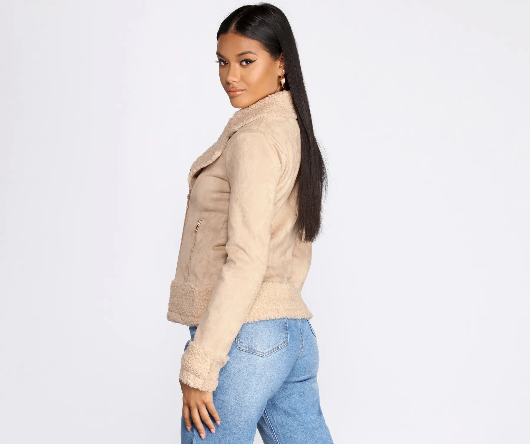 Penny-Lane Faux Suede Jacket - Image 4