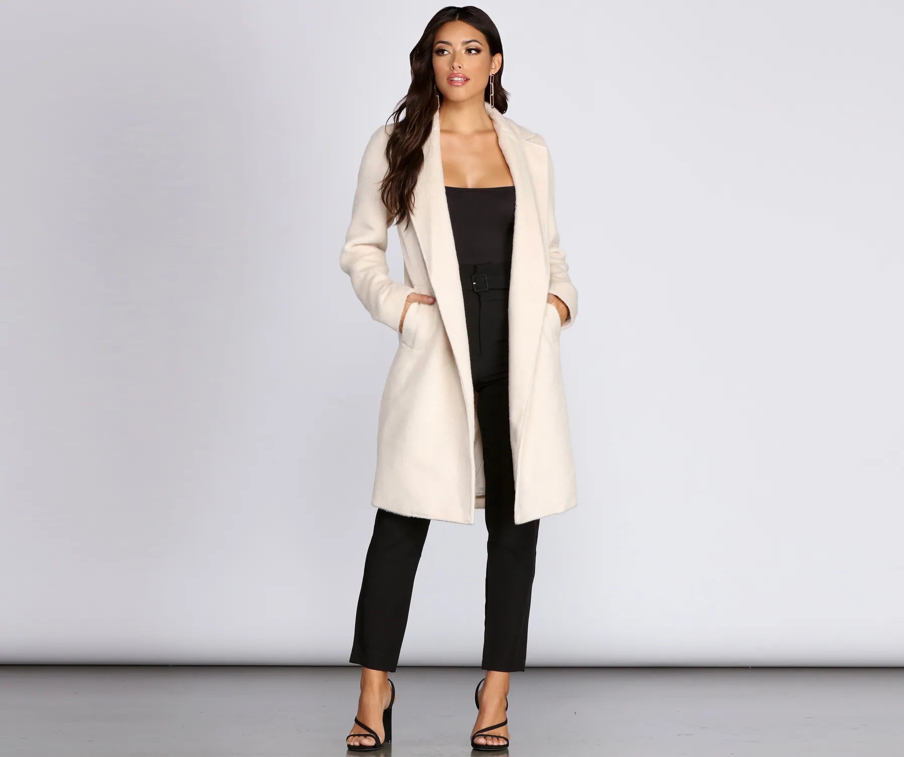 Straight Elegance Long Fur Coat - Image 5