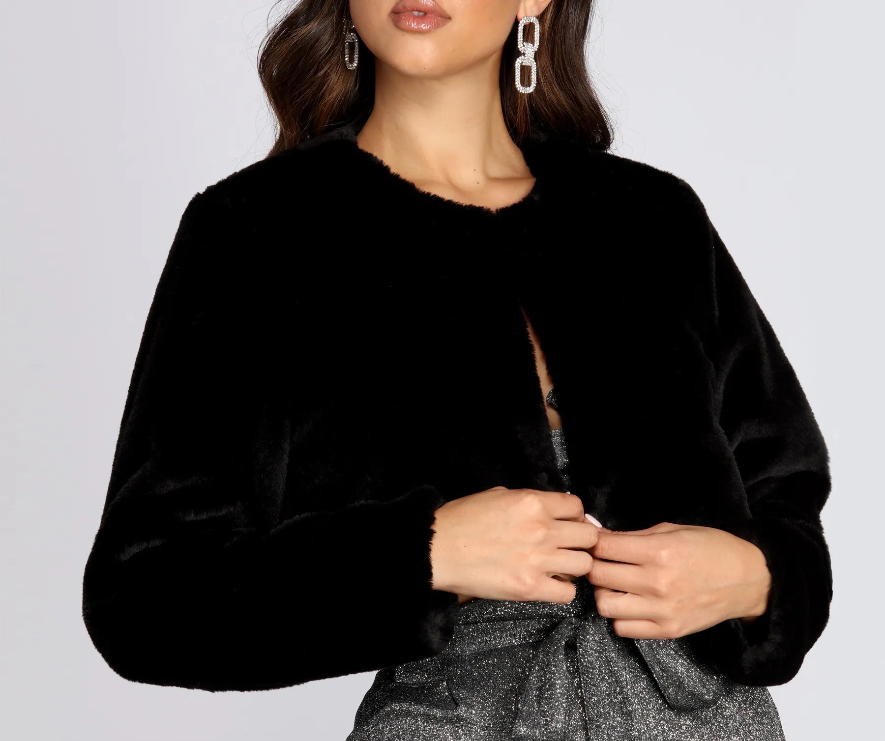 Faux Fur Crop Jacket - Image 6