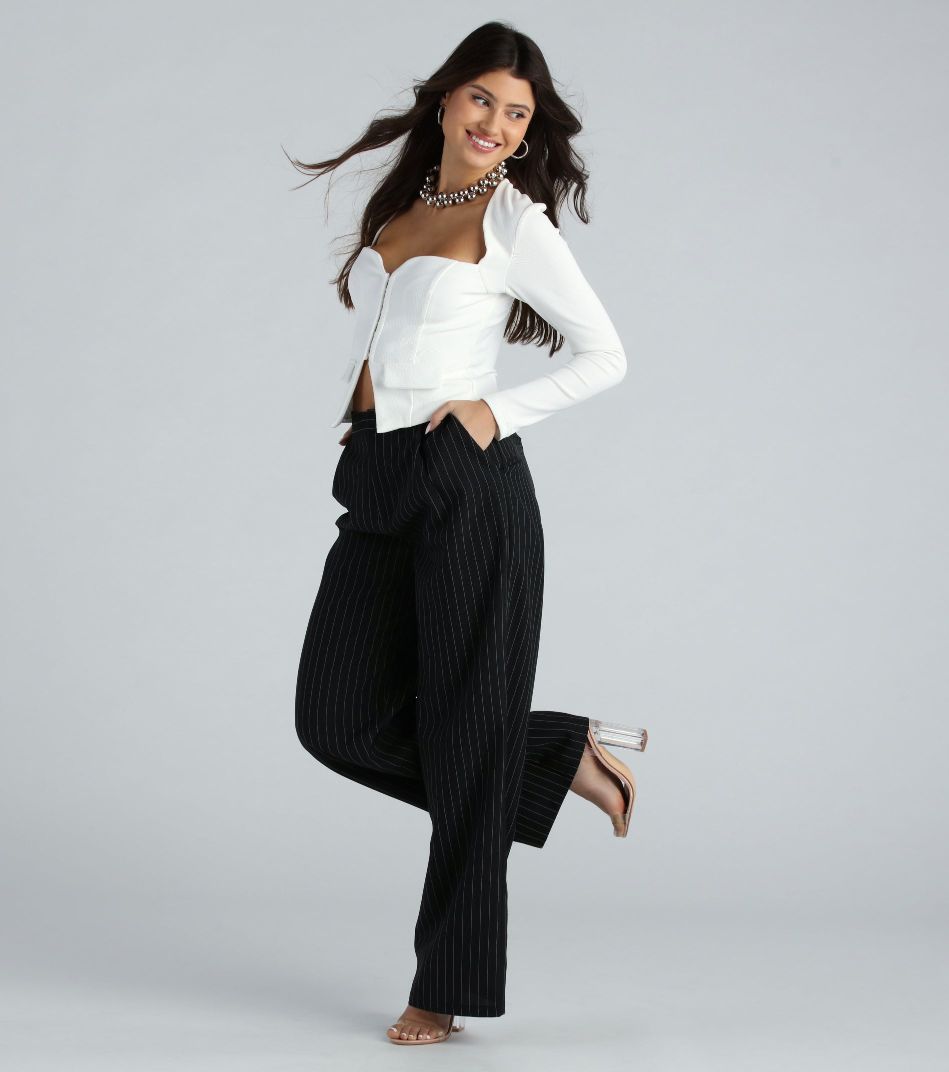 Dress To Impress Cropped Blazer Top - Image 8
