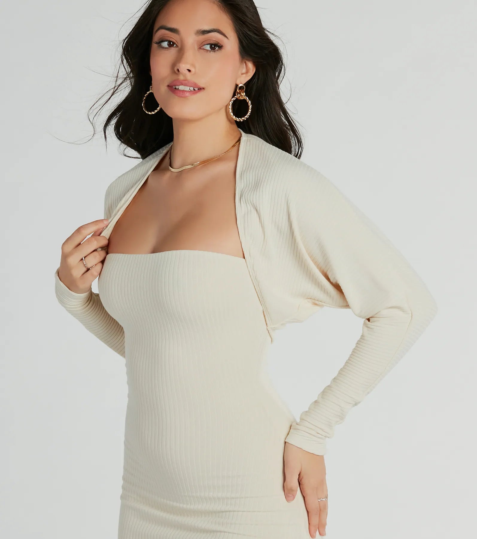 She's The Main Rib Knit Slouchy Bolero - Image 7