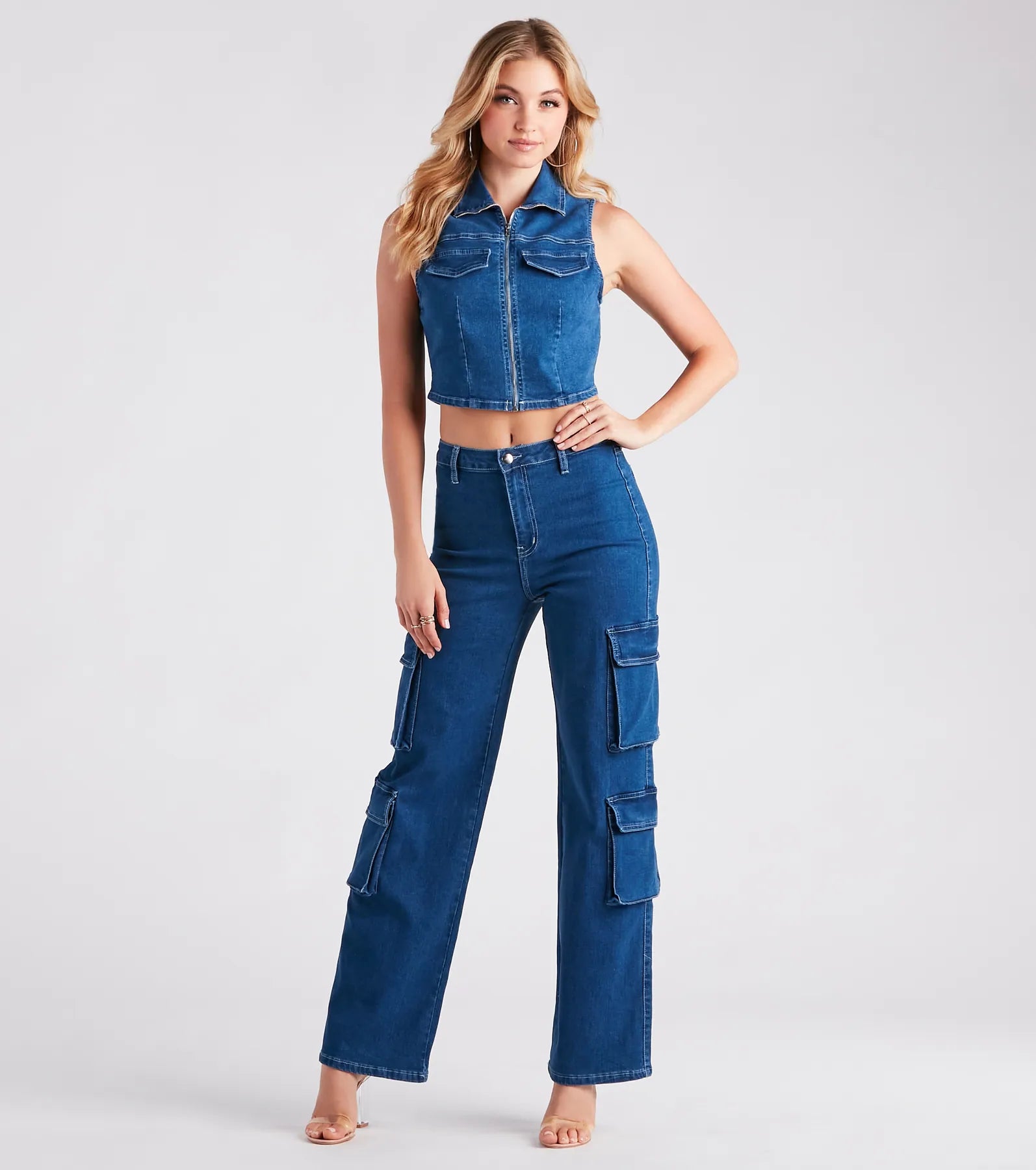 Cutie In Charge Sleeveless Denim Vest - Image 3