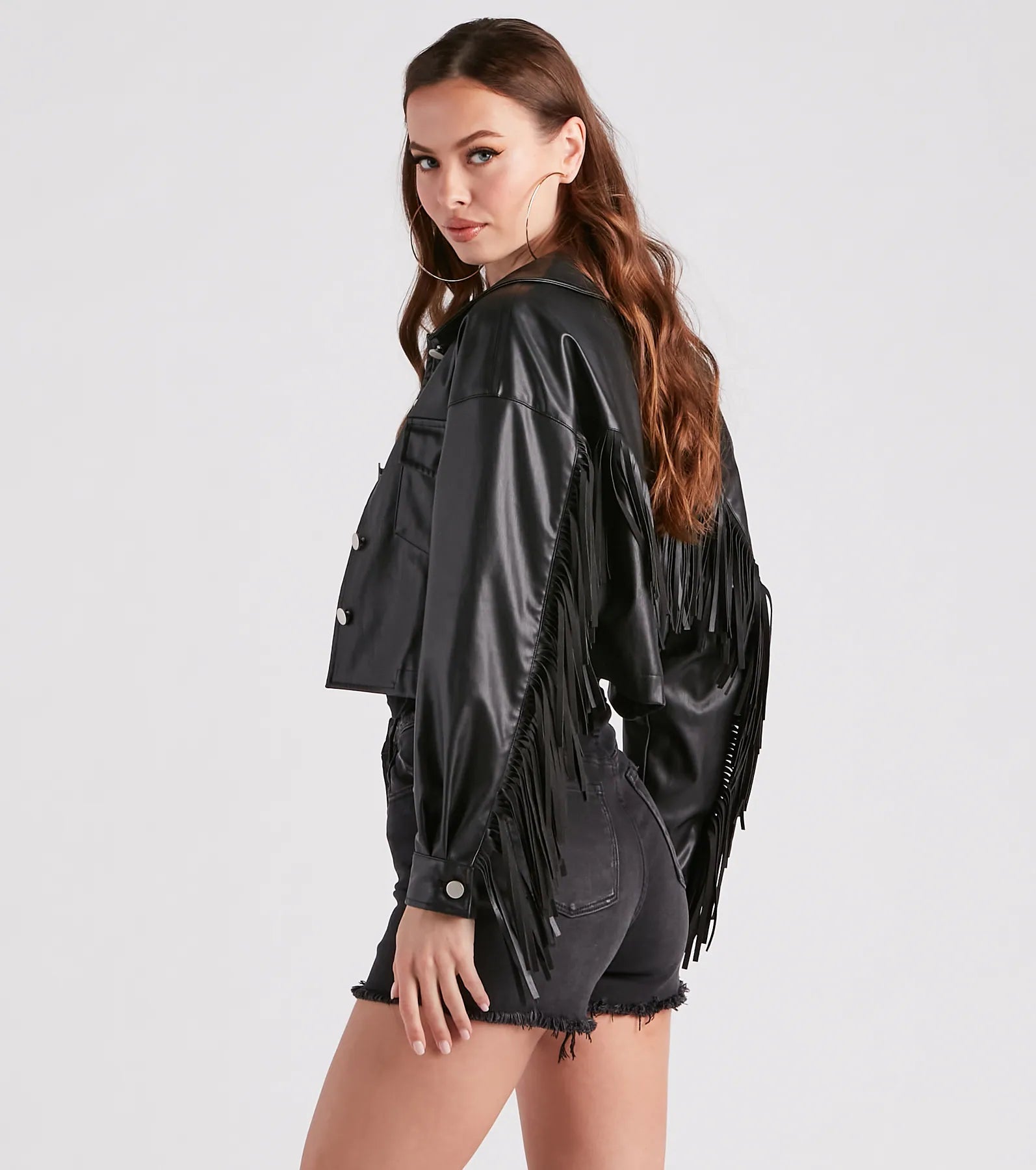 Wild Retro Faux Leather Fringe Jacket - Image 6