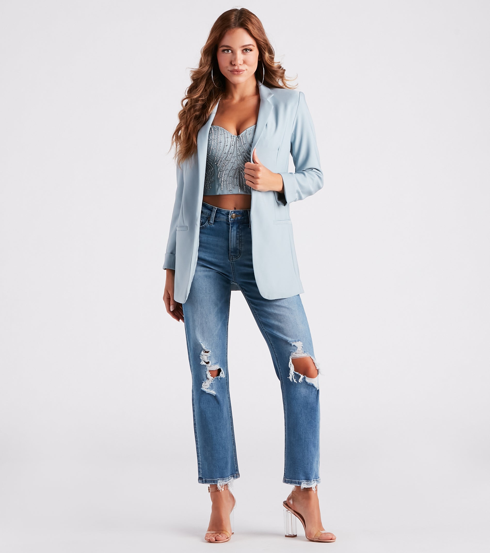 Best In Office Woven Boyfriend Blazer - Image 3