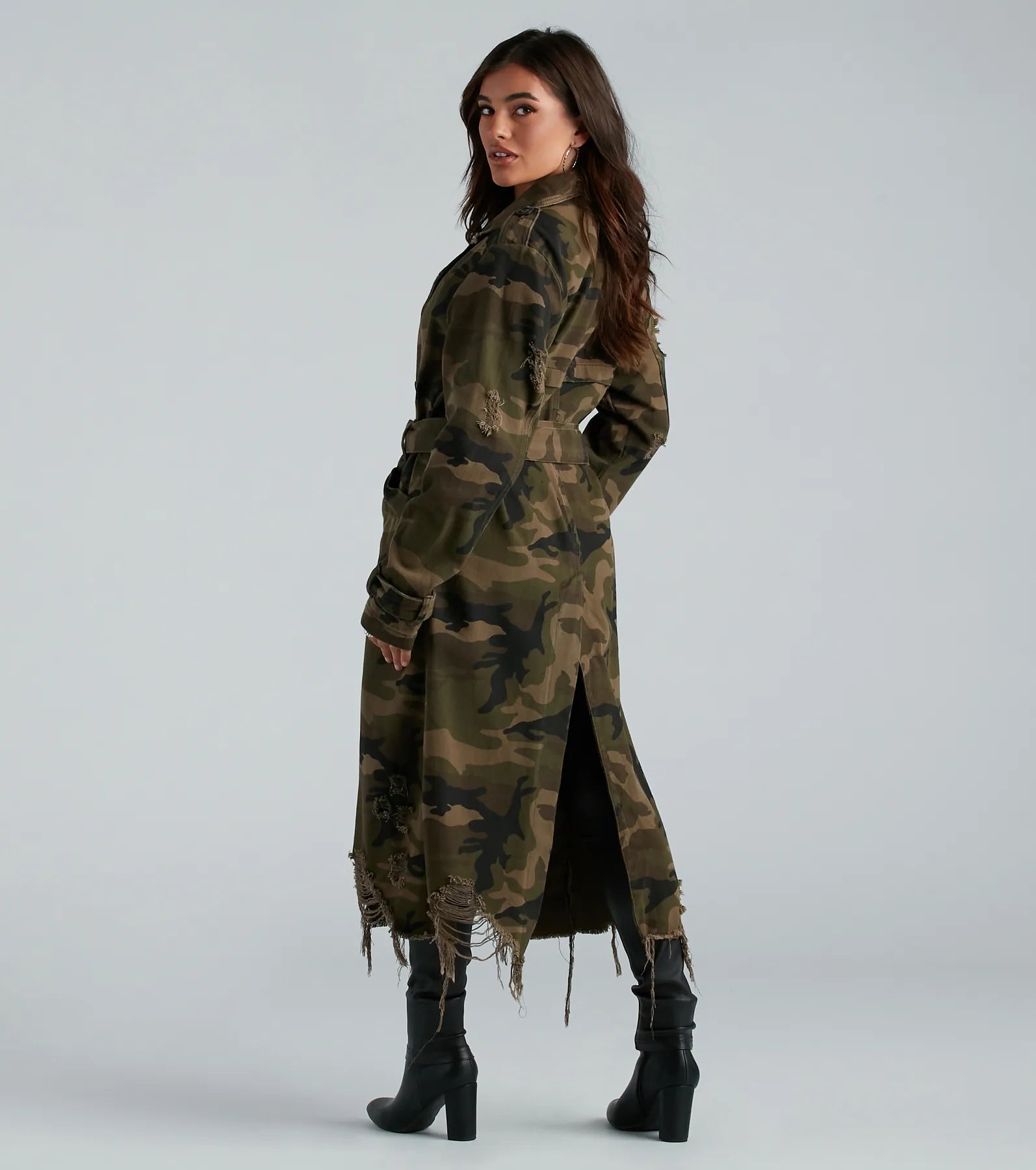 Salute Your Style Camouflage Belted Trench - Image 2