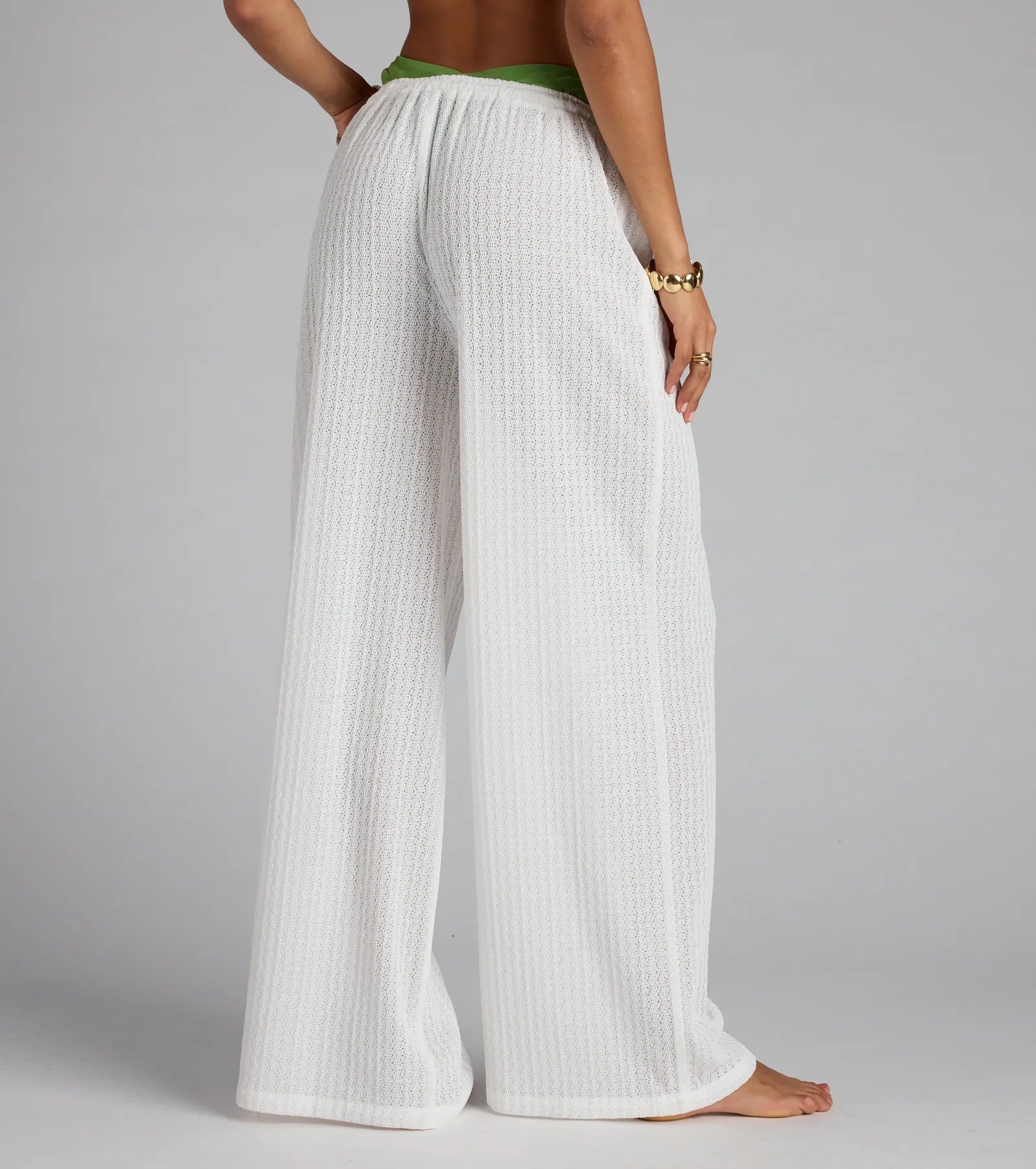 Beachy Sheer Woven Palazzo Pants - Image 3