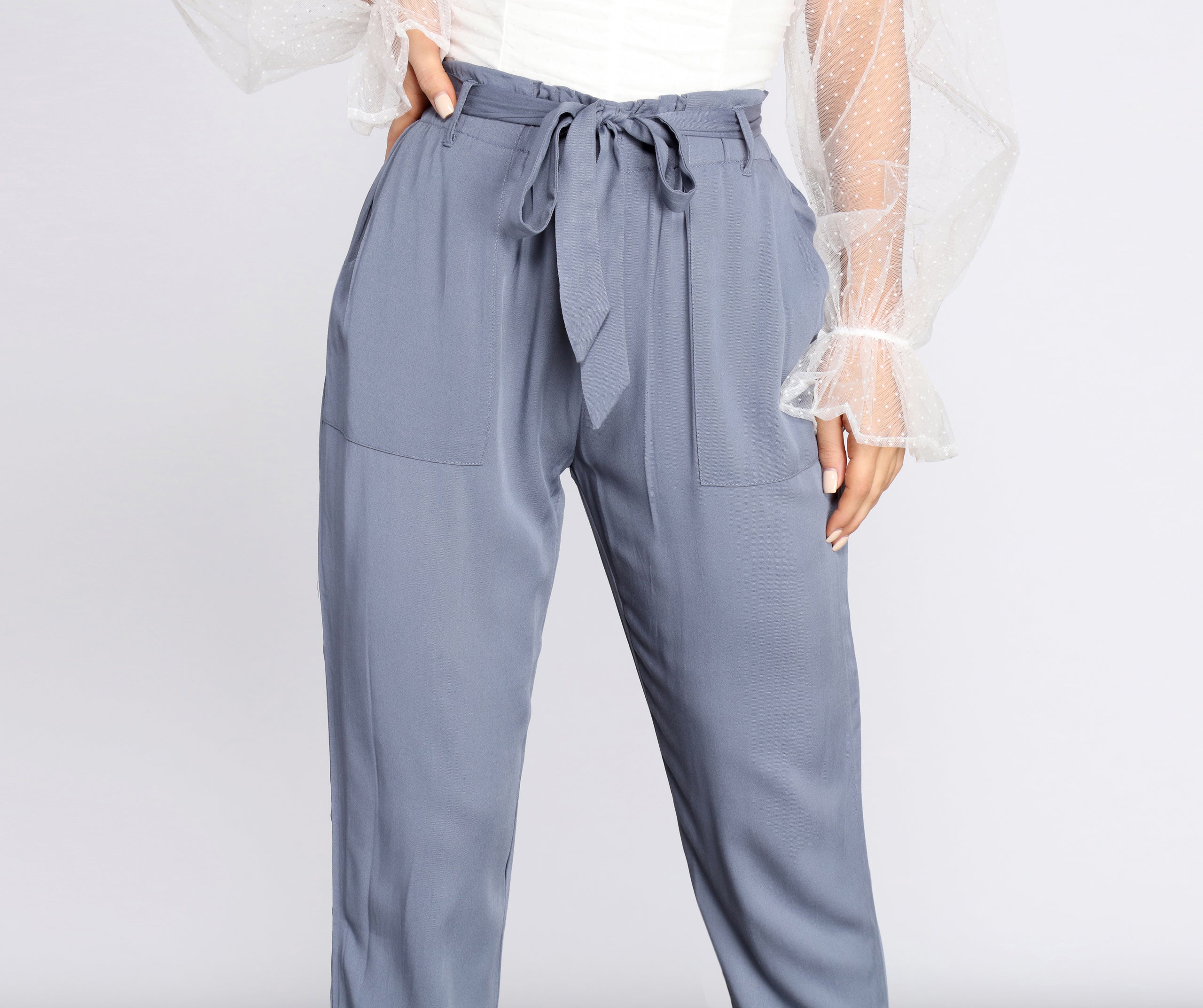 Tied and Tapered Paperbag Pants - Image 13