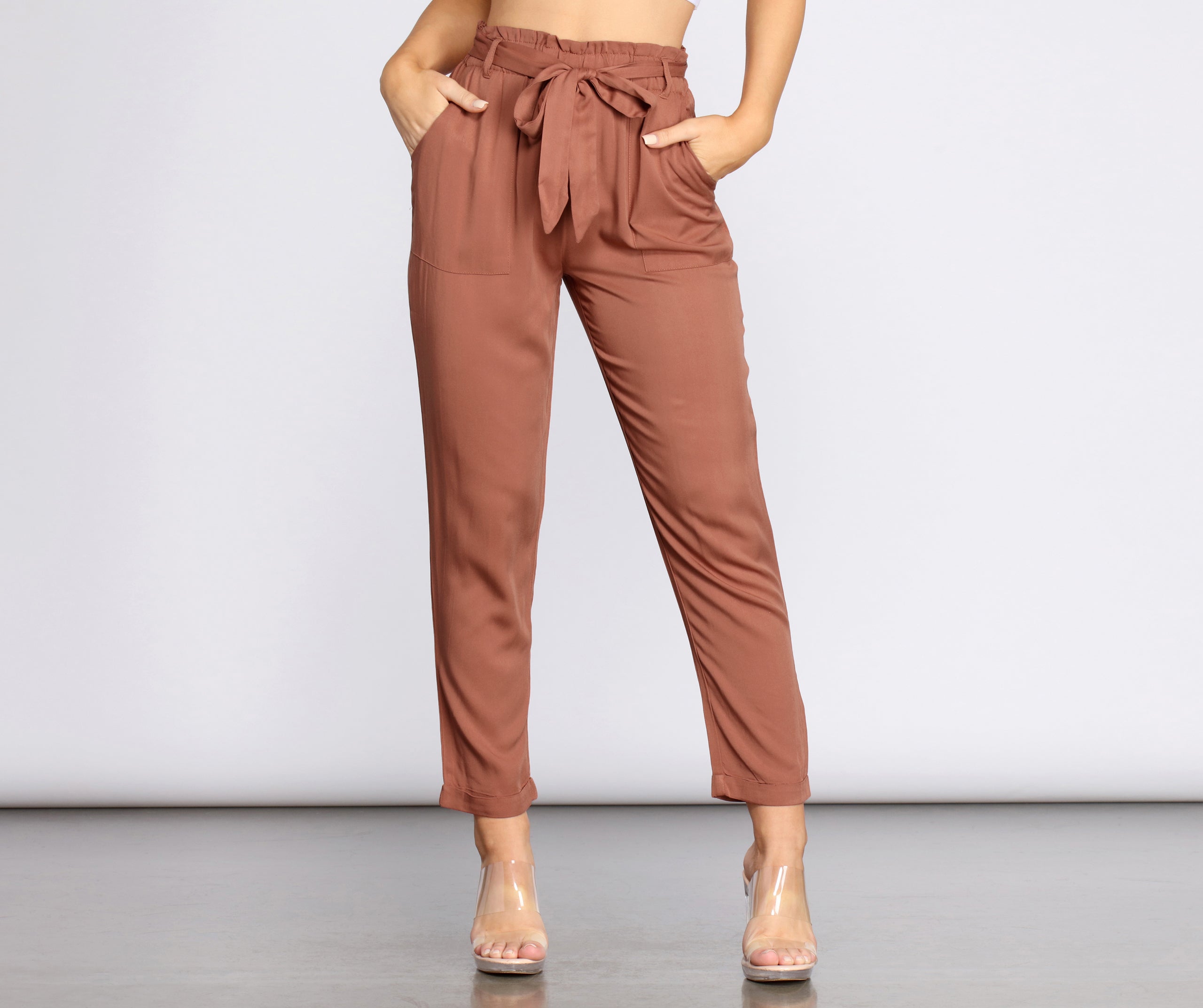 Tied and Tapered Paperbag Pants - Image 11
