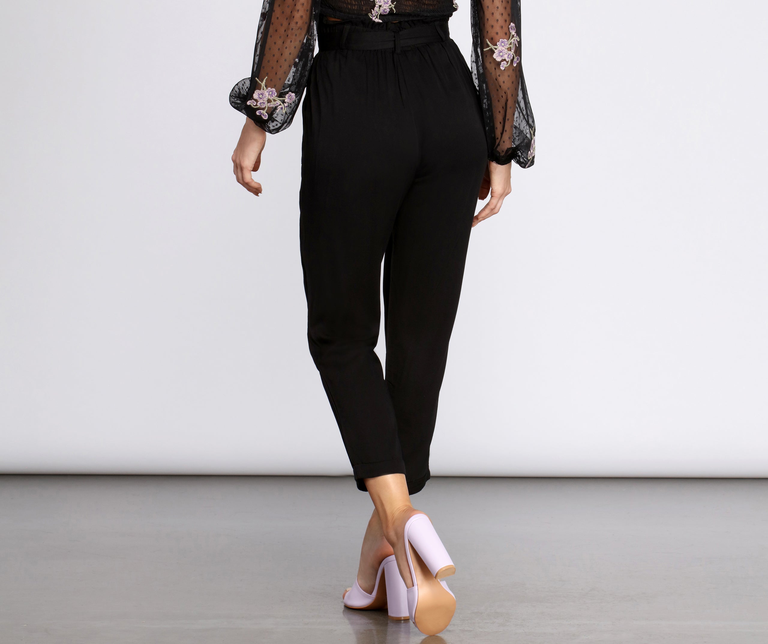 Tied and Tapered Paperbag Pants - Image 2