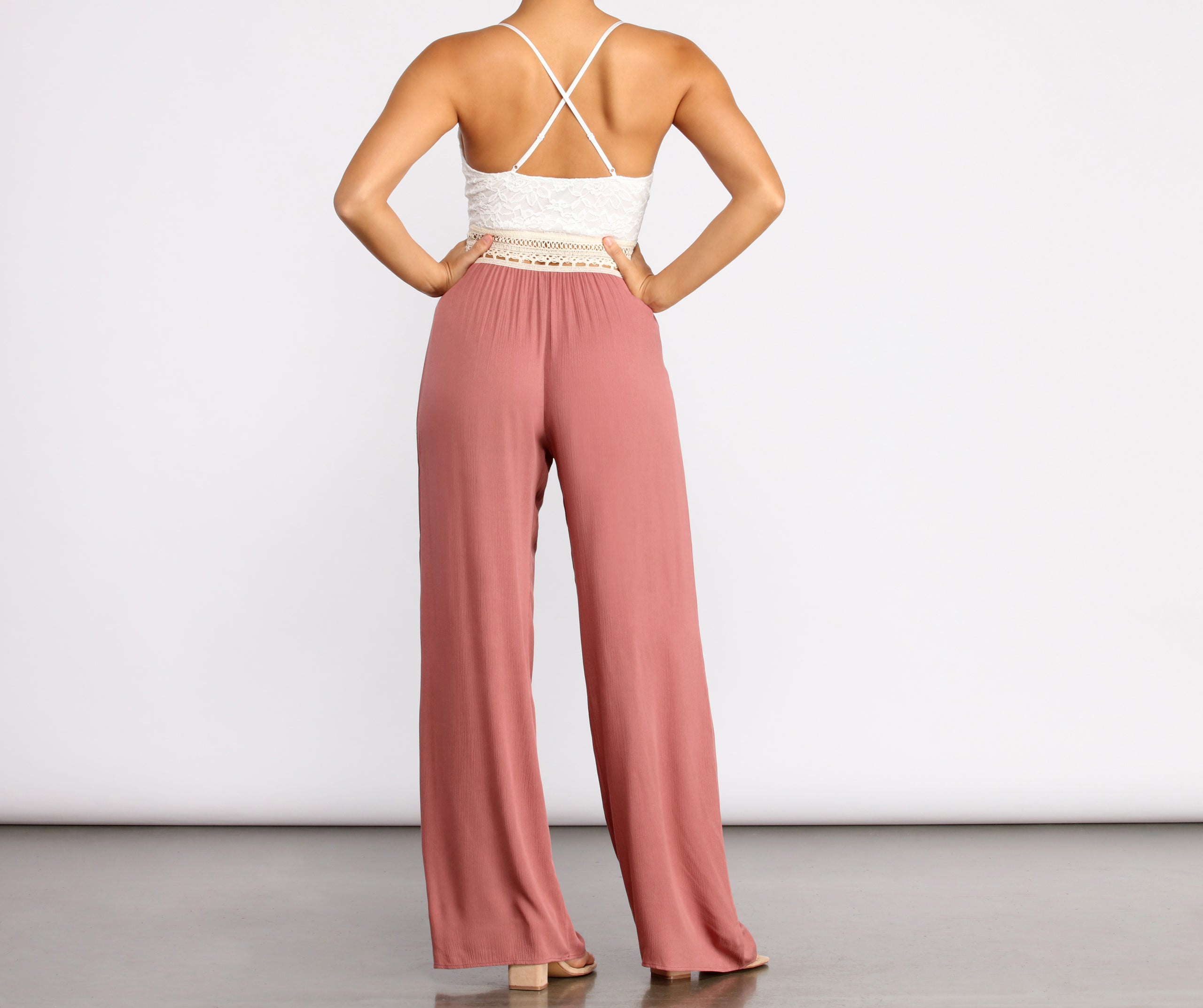 Spring Fling Lace Top Jumpsuit - Image 2